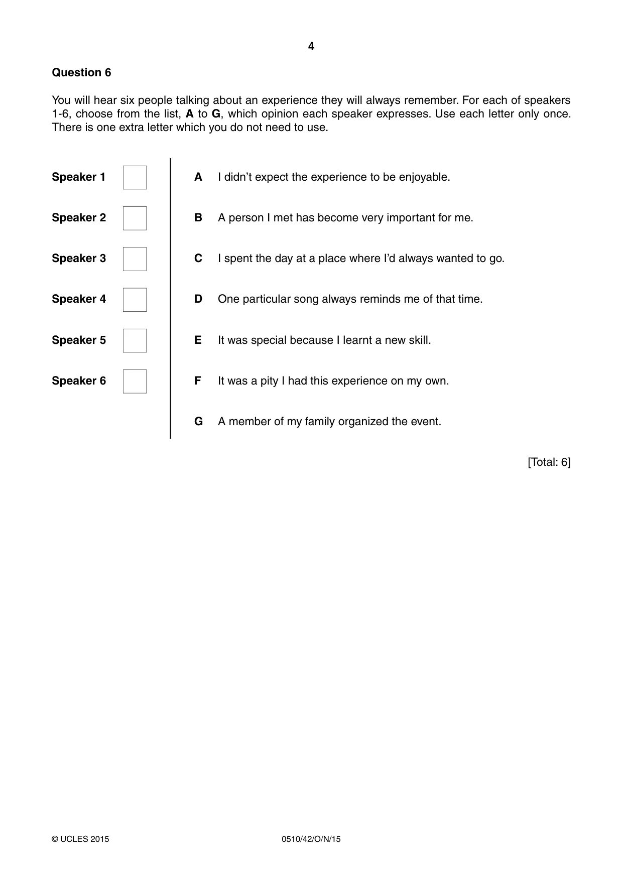 Cambridge IGCSE English - Second Language (oral endorsement) 0510 2015 Oct/Nov Paper 4 · Variant 2 question paper, page 4 of 12