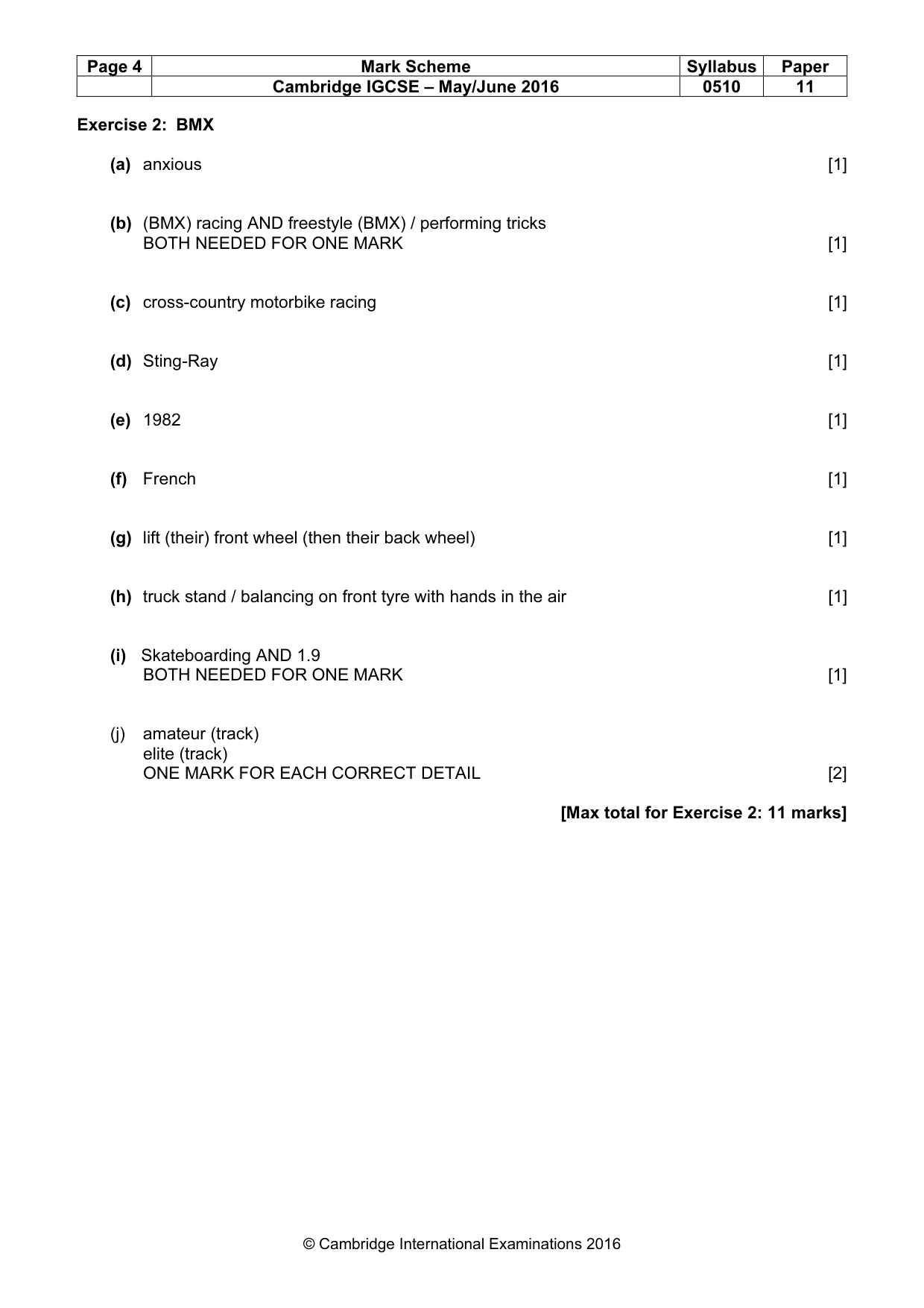 Mark scheme, page 4 of 11