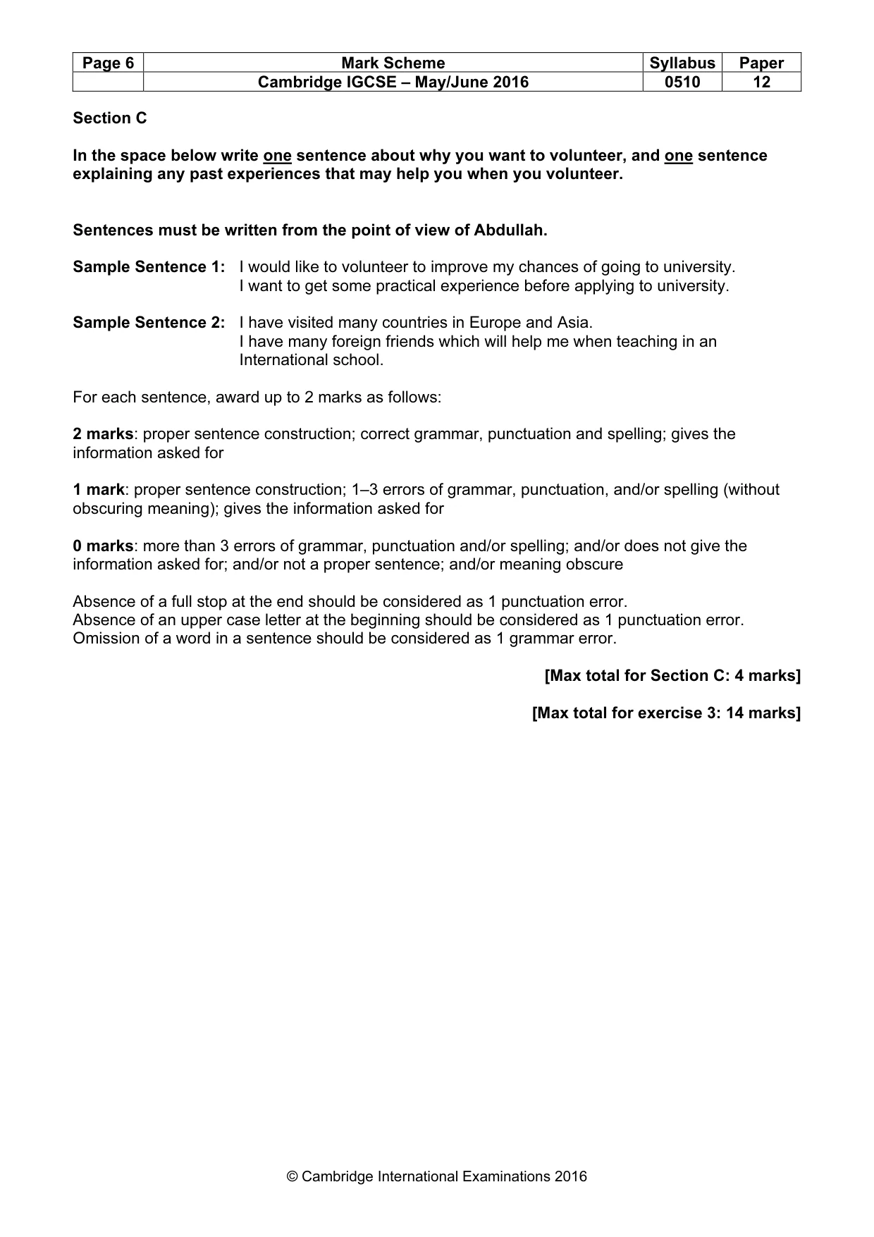 Mark scheme, page 6 of 11