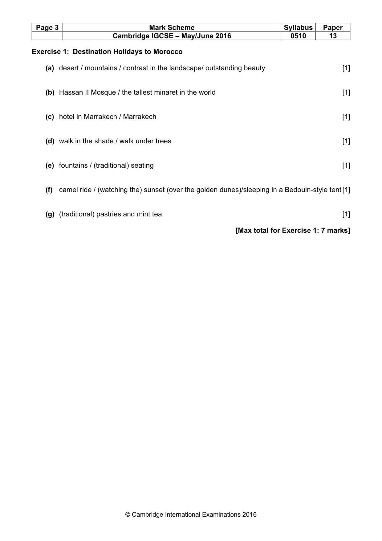 Mark scheme, page 3 of 11
