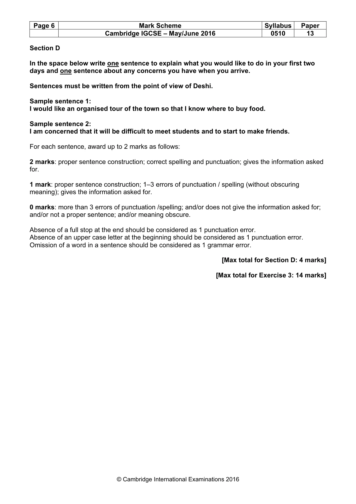 Mark scheme, page 6 of 11