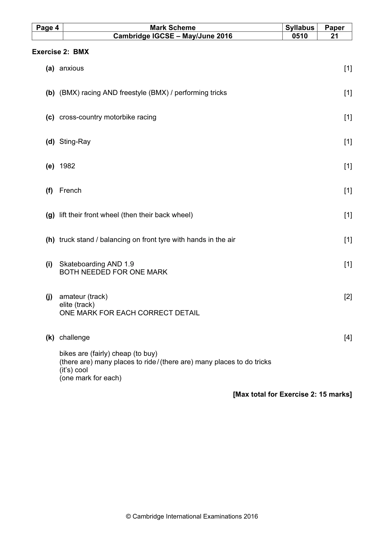 Mark scheme, page 4 of 11