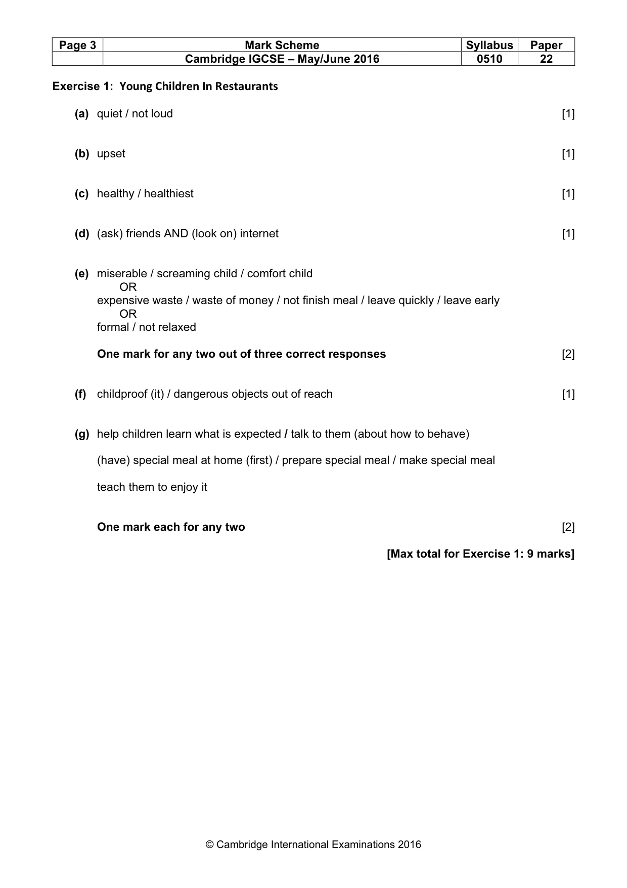 Mark scheme, page 3 of 11