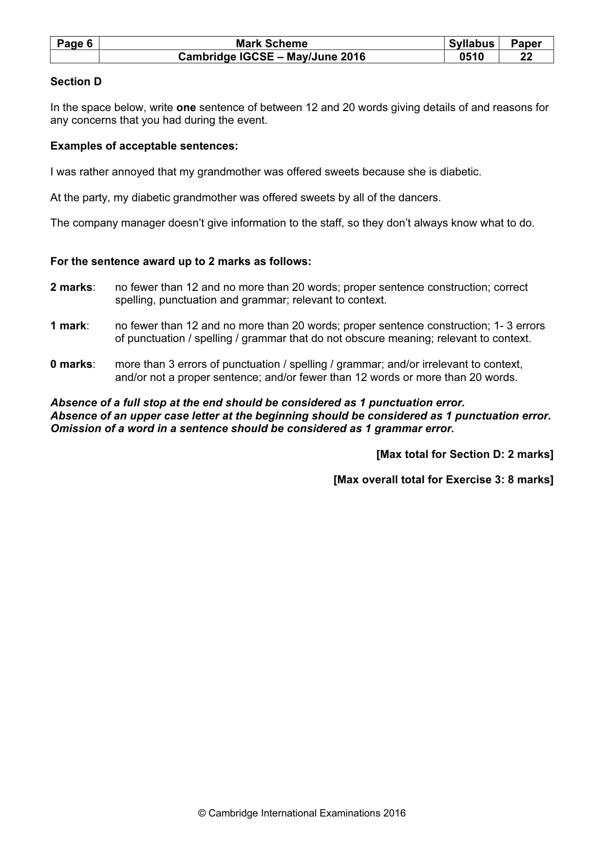 Mark scheme, page 6 of 11