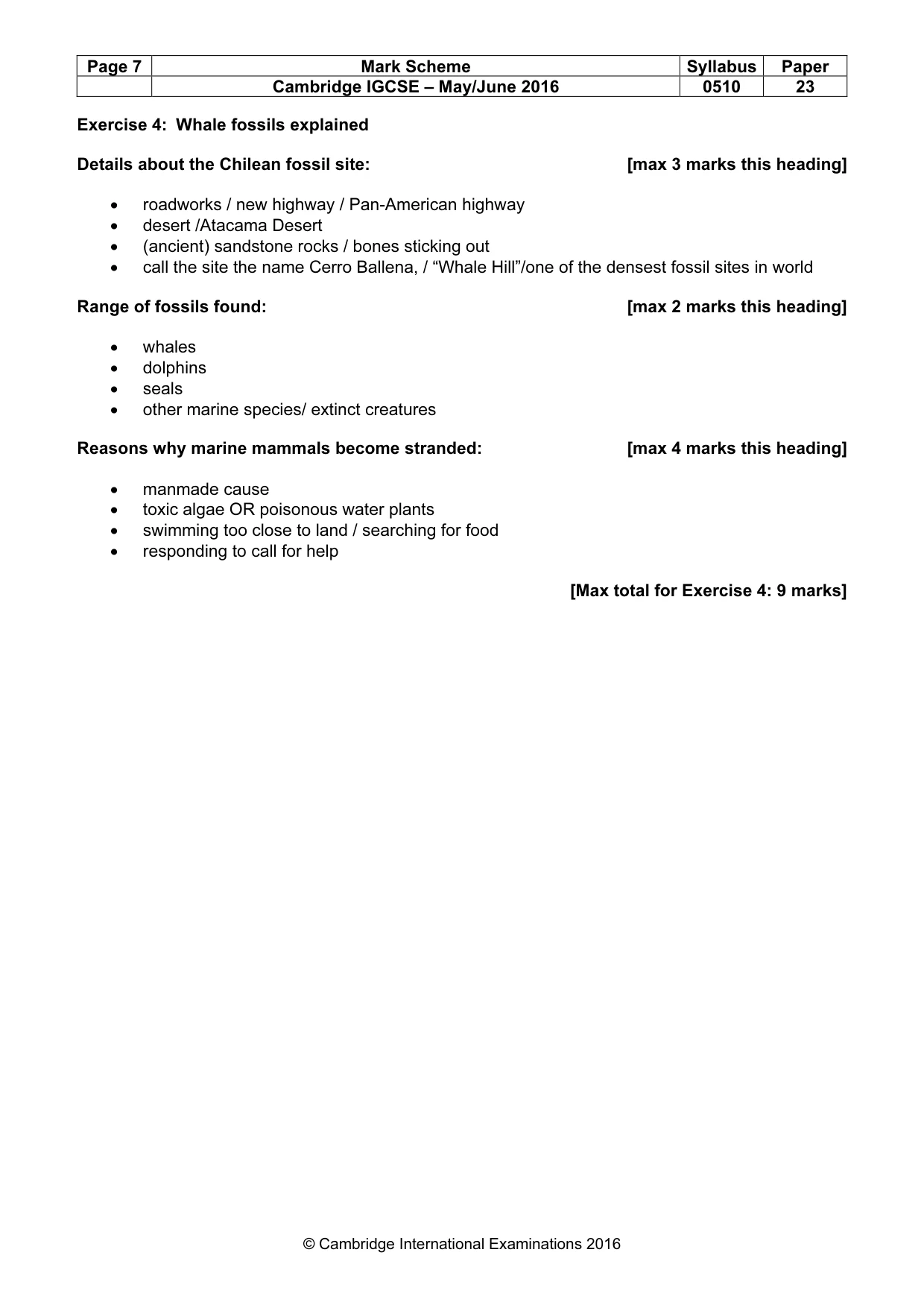 Mark scheme, page 7 of 11