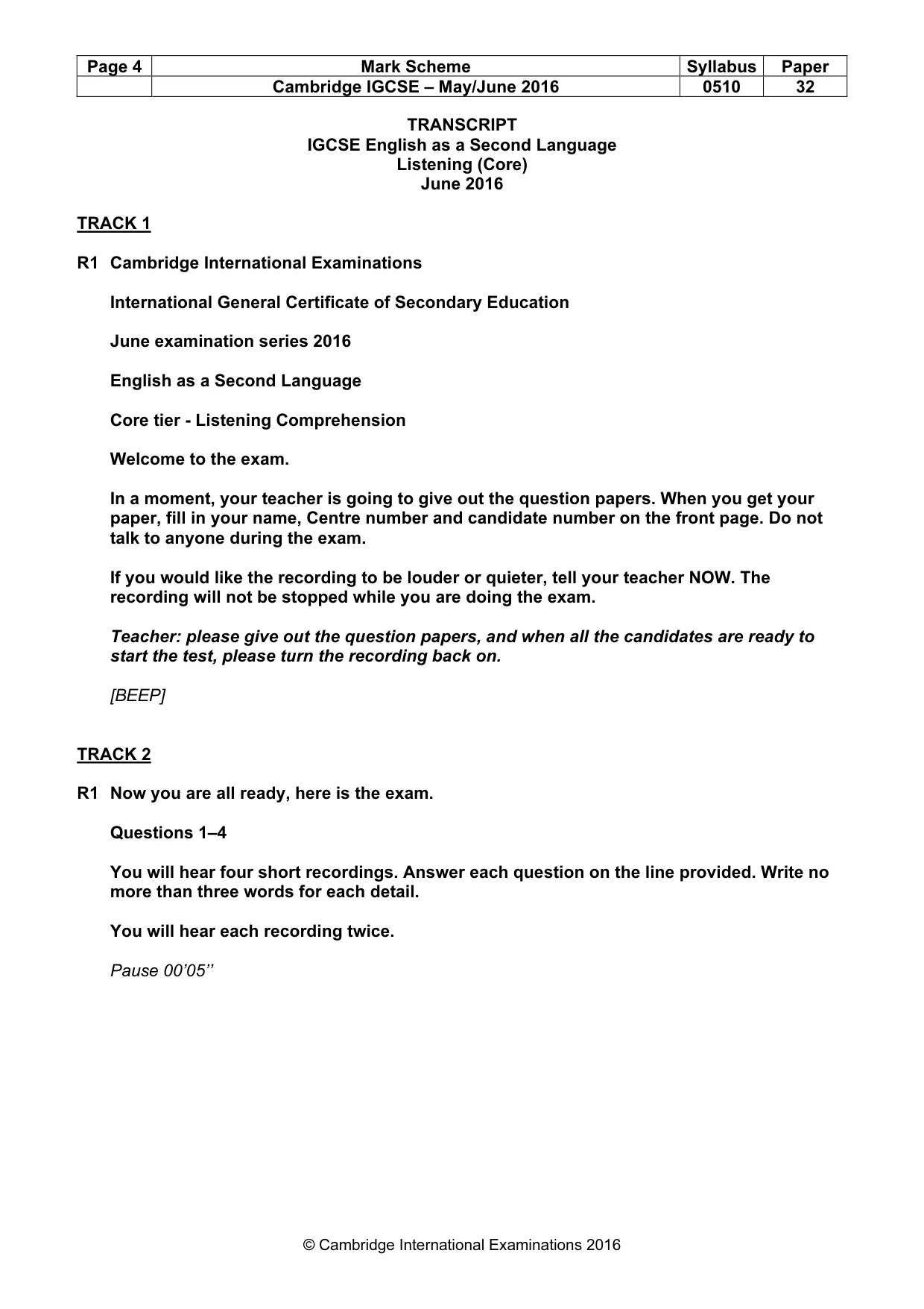 Mark scheme, page 4 of 11