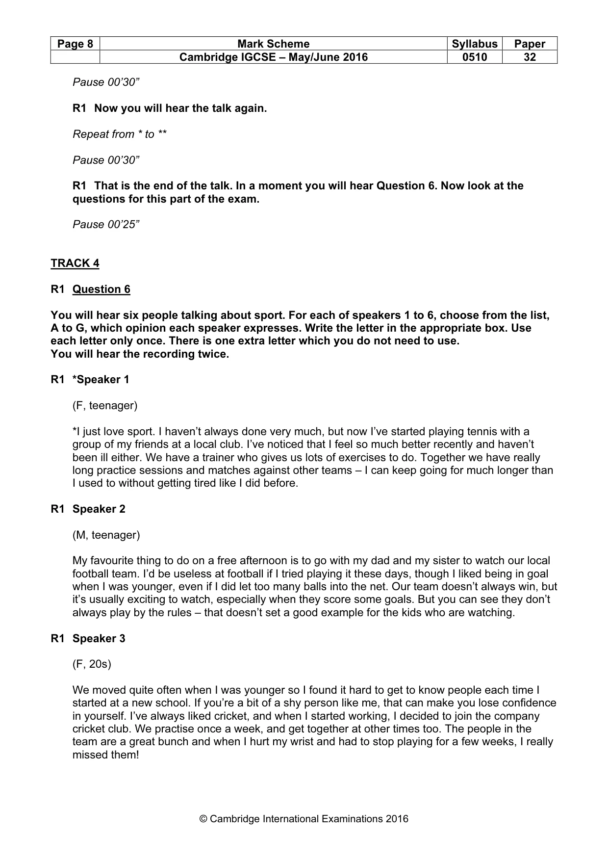 Mark scheme, page 8 of 11
