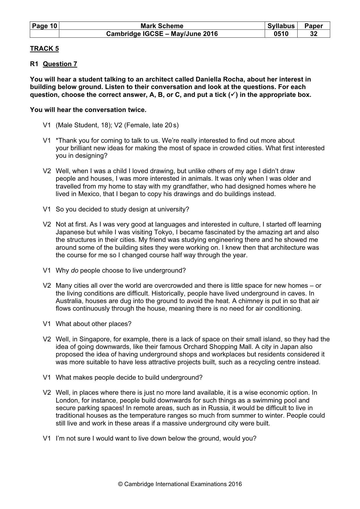 Mark scheme, page 10 of 11