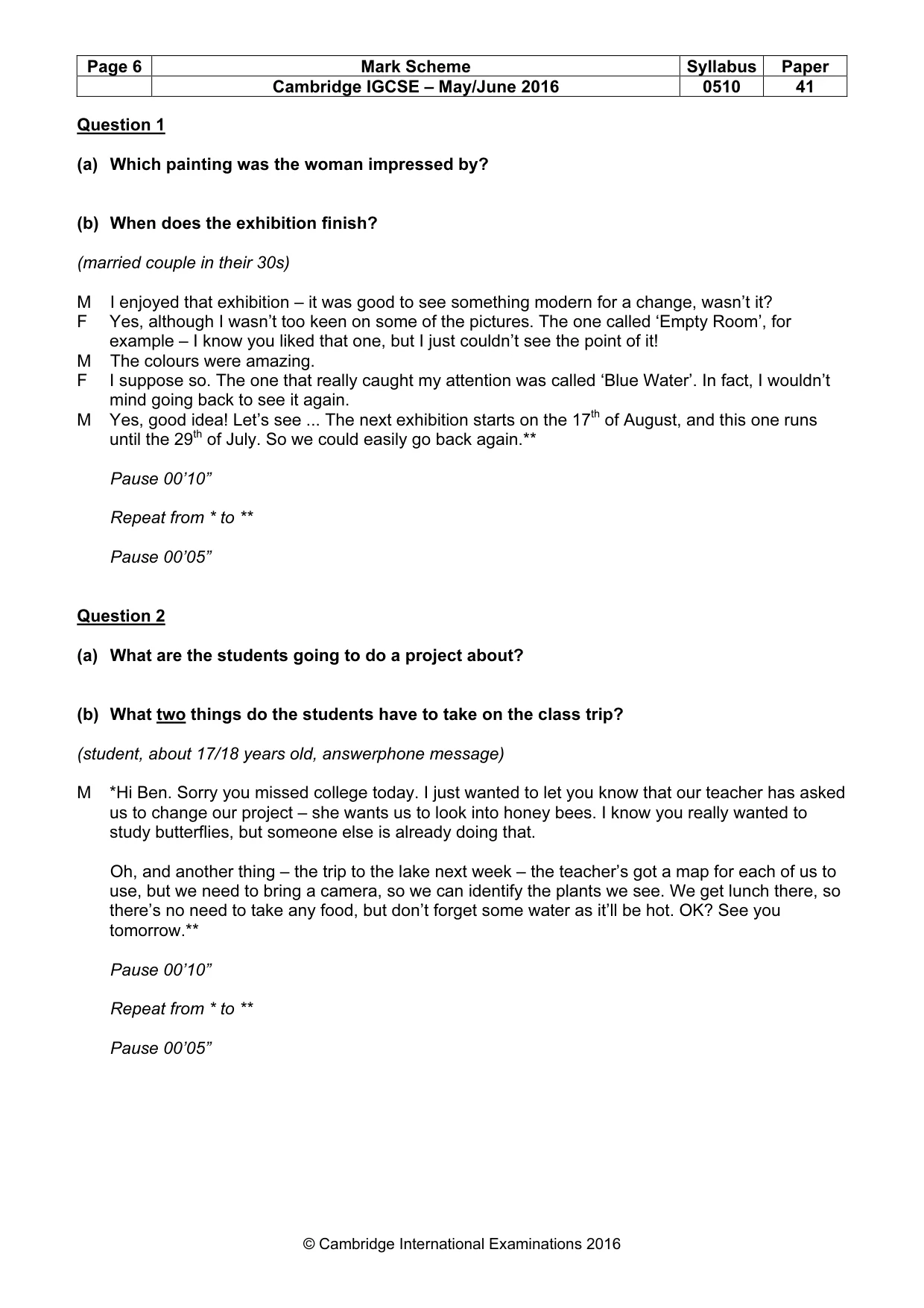 Mark scheme, page 6 of 15