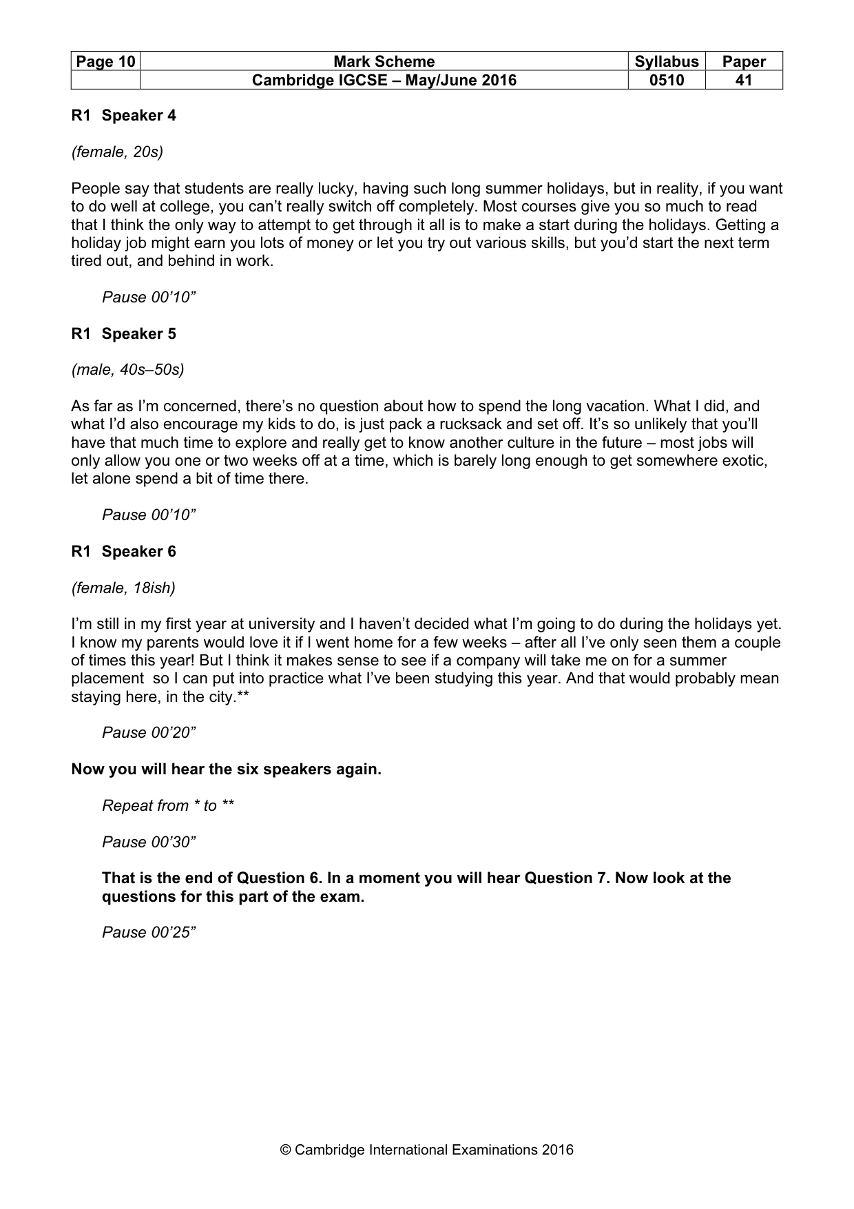 Mark scheme, page 10 of 15