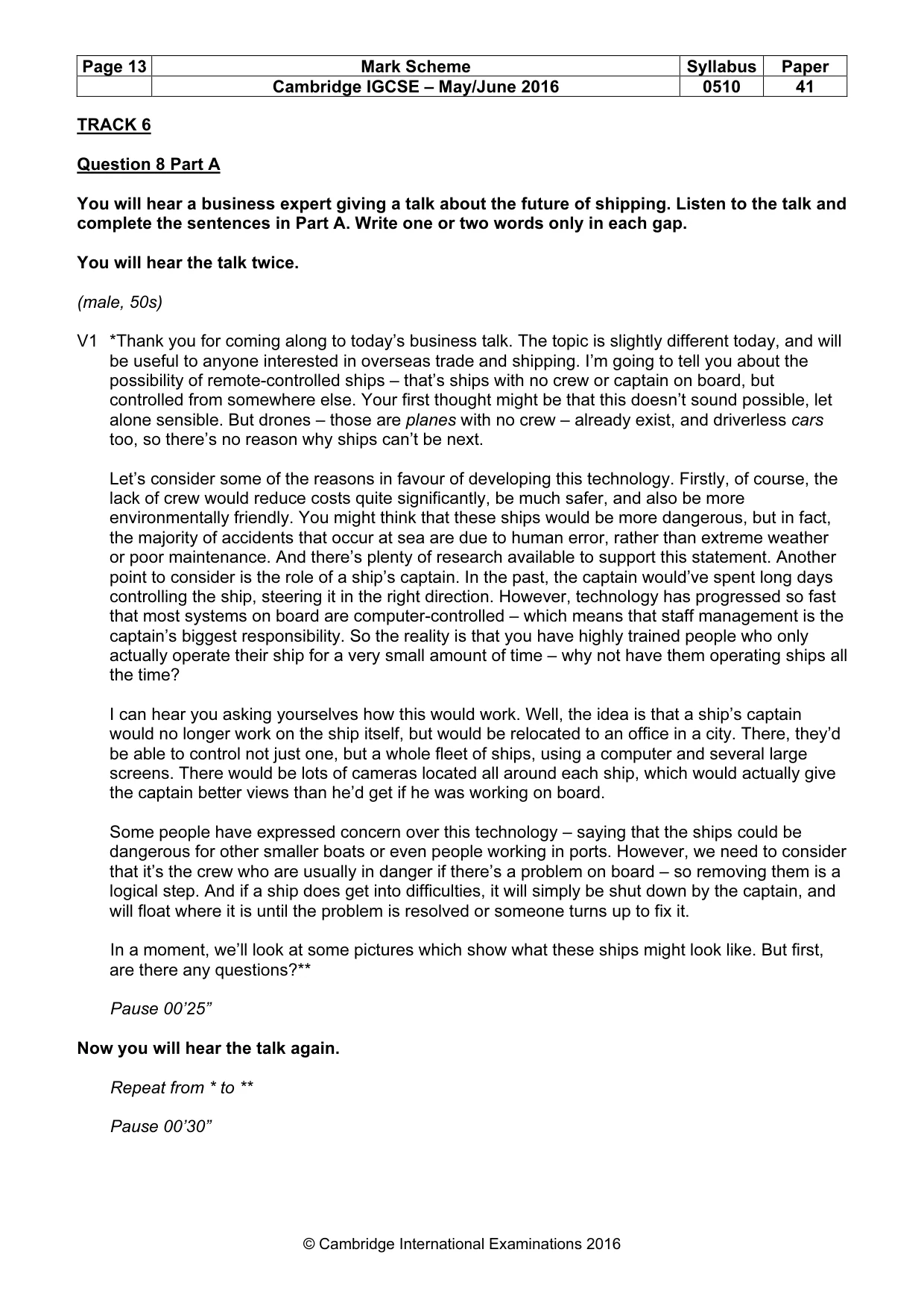 Mark scheme, page 13 of 15