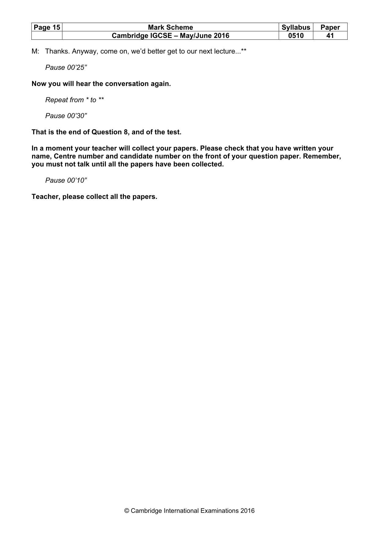 Mark scheme, page 15 of 15