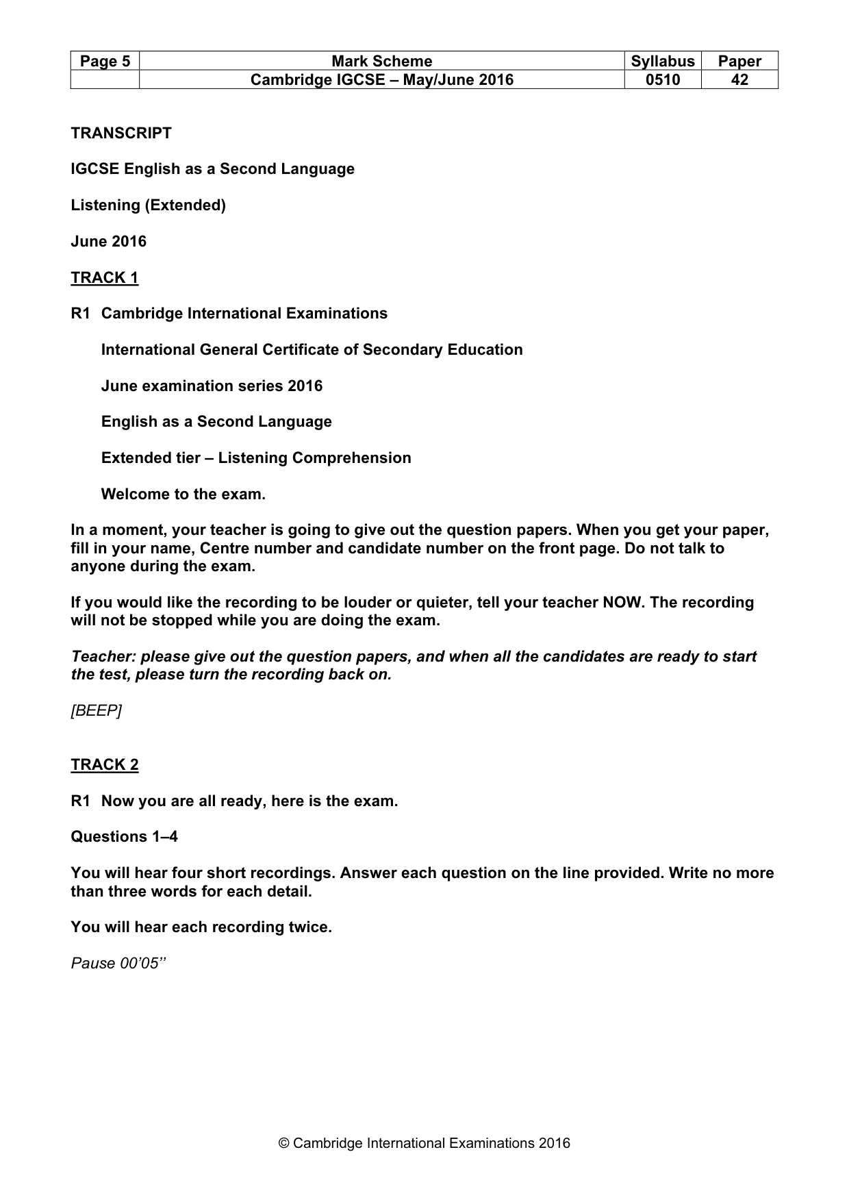 Mark scheme, page 5 of 14