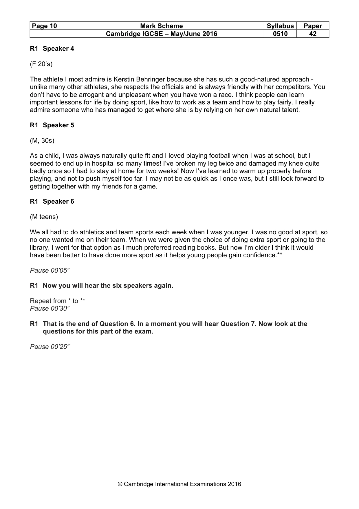 Mark scheme, page 10 of 14