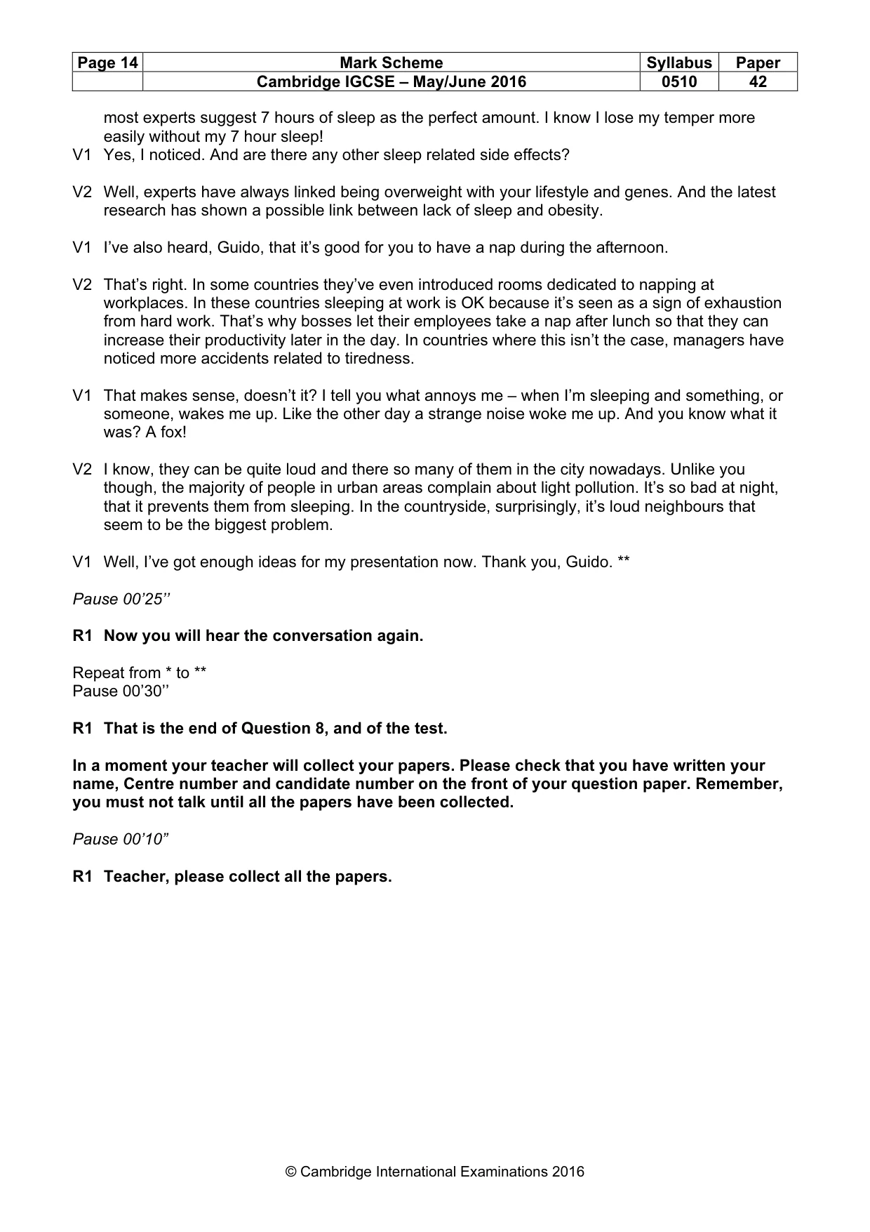 Mark scheme, page 14 of 14