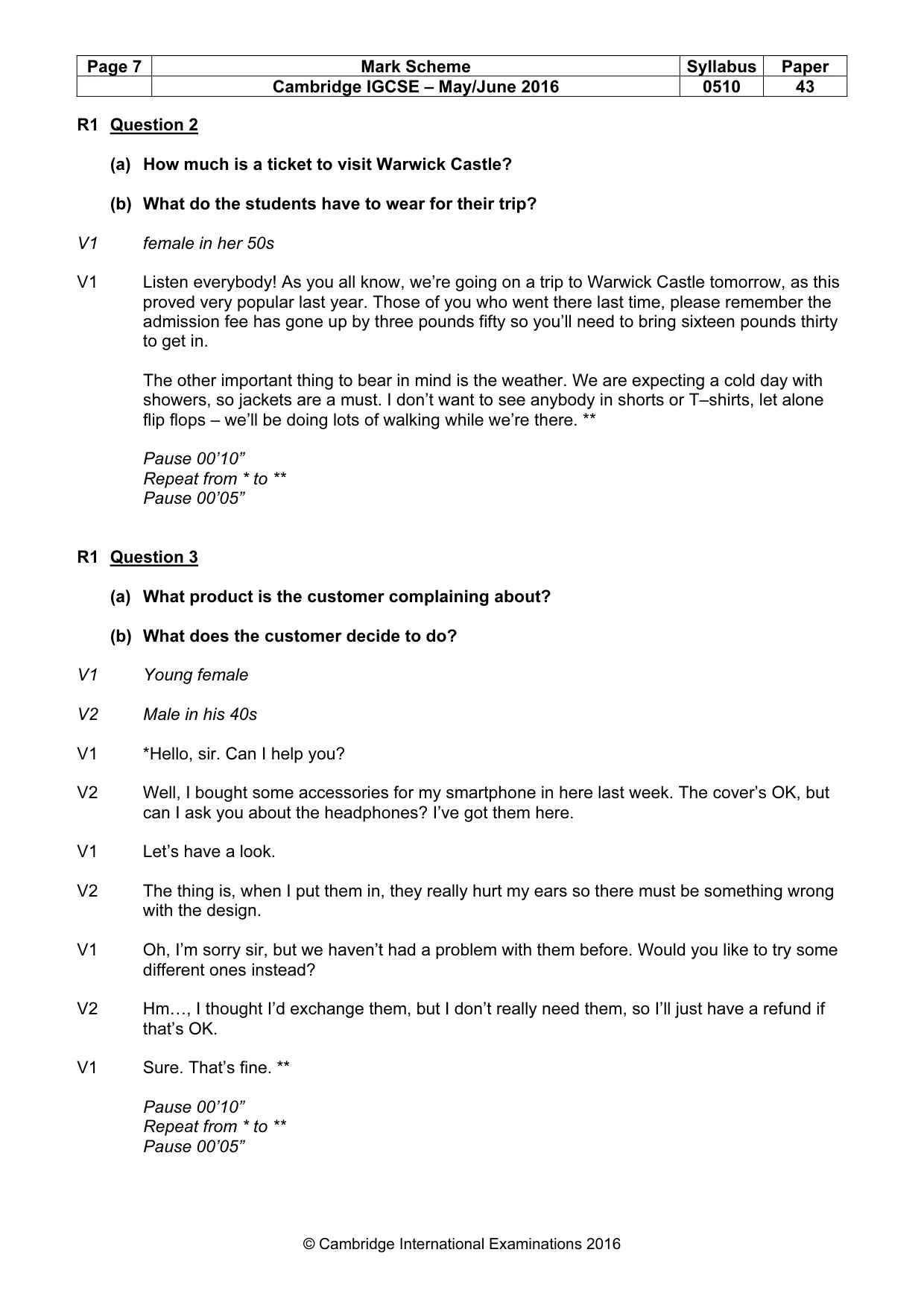 Mark scheme, page 7 of 15