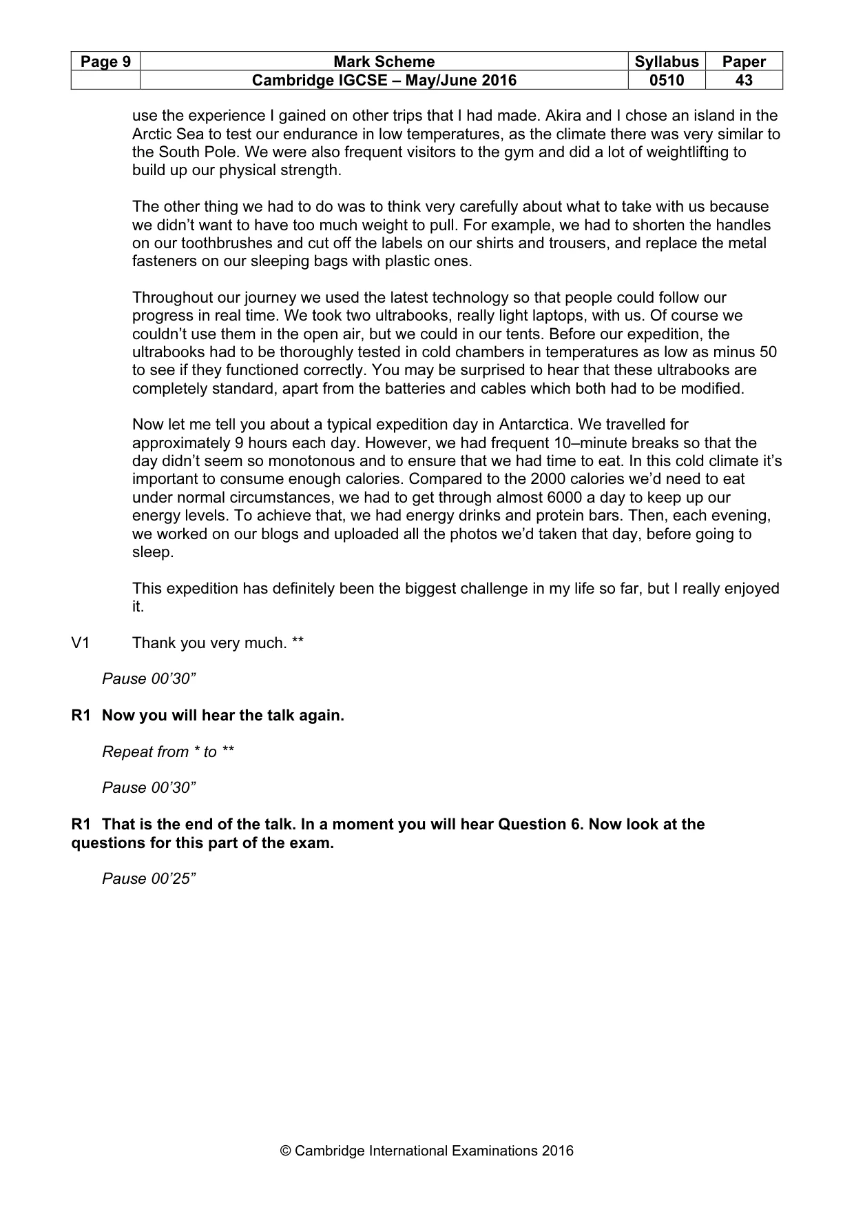 Mark scheme, page 9 of 15