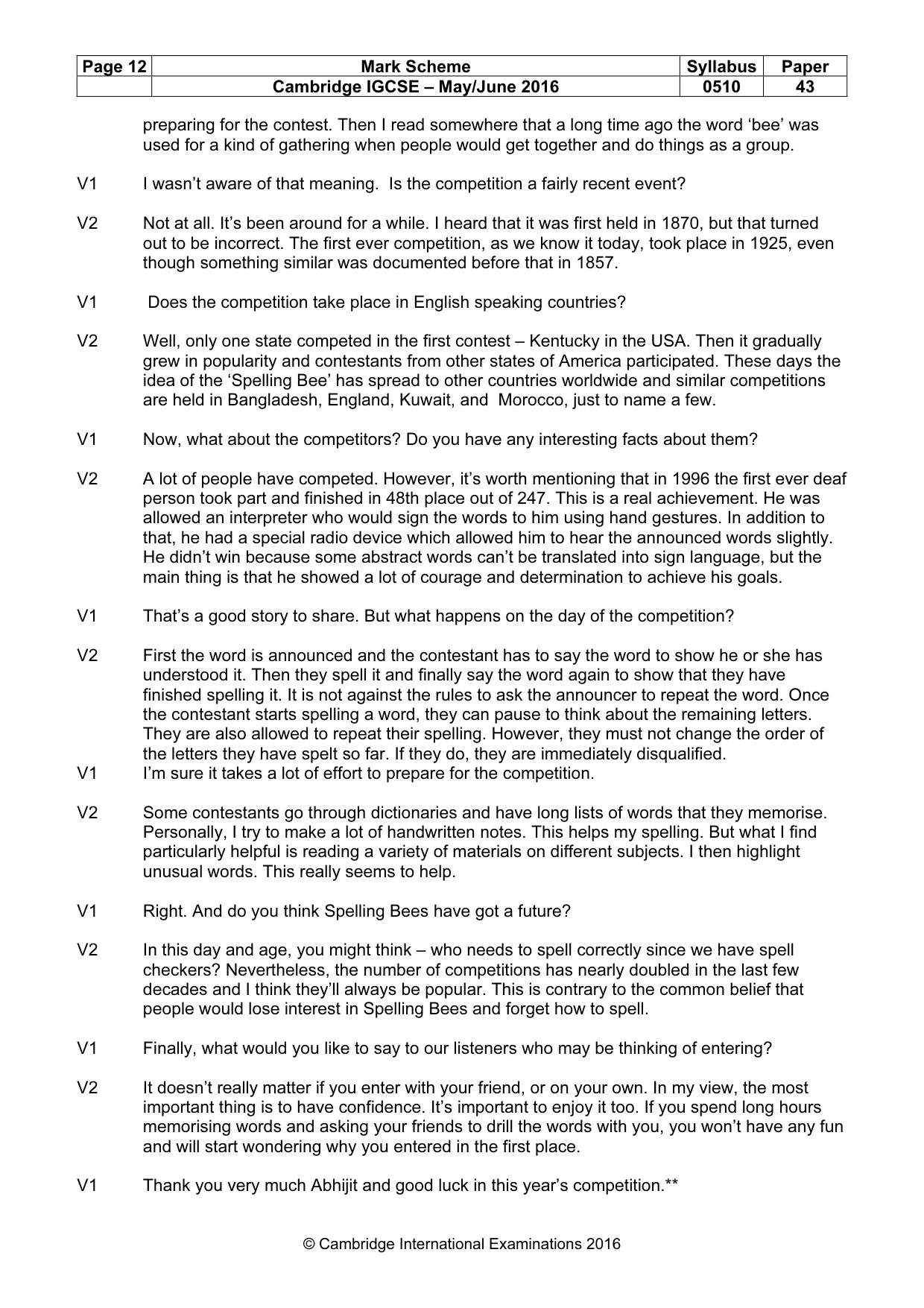 Mark scheme, page 12 of 15
