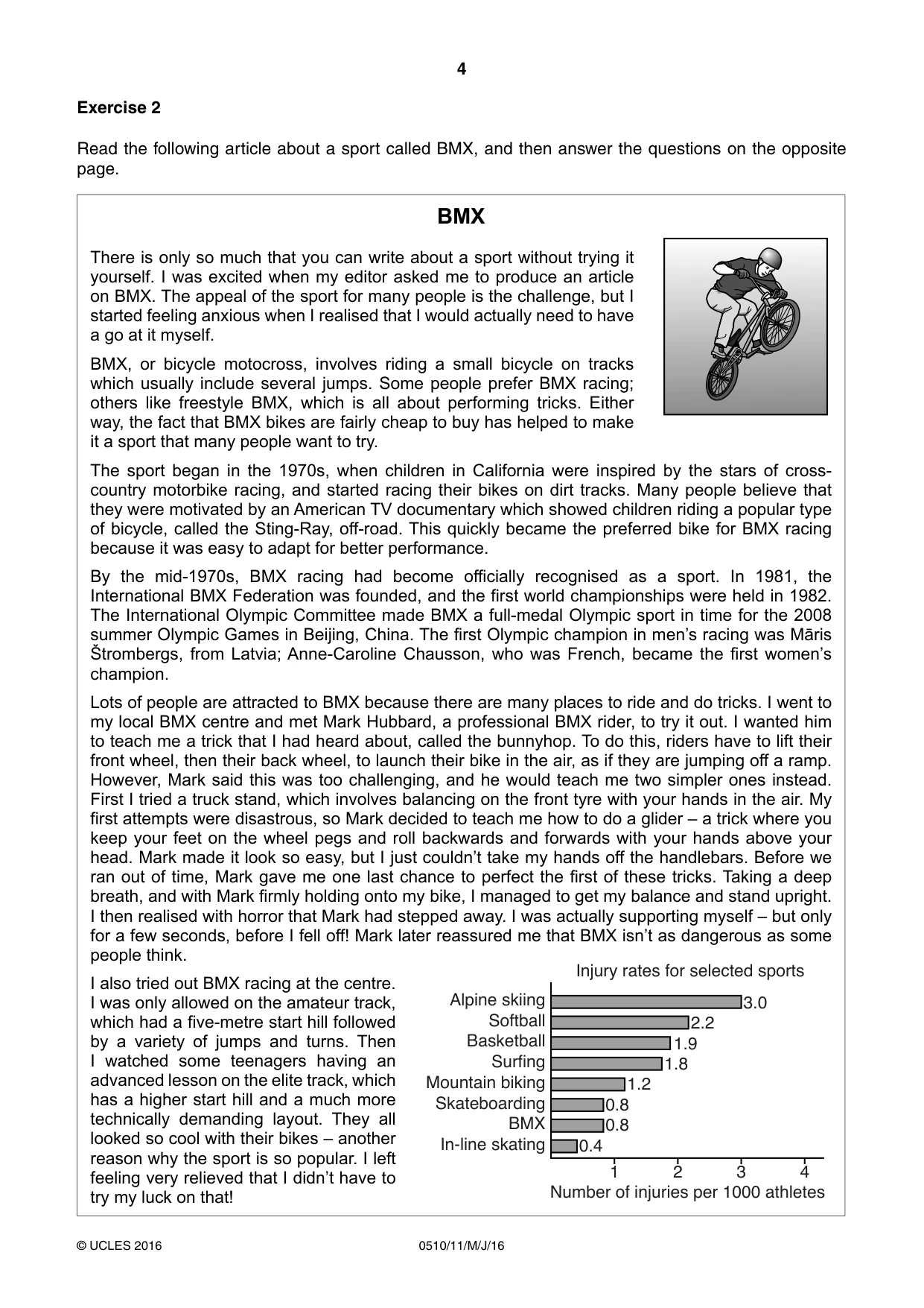 Cambridge IGCSE English - Second Language (oral endorsement) 0510 2016 May/June Paper 1 · Variant 1 question paper, page 4 of 16