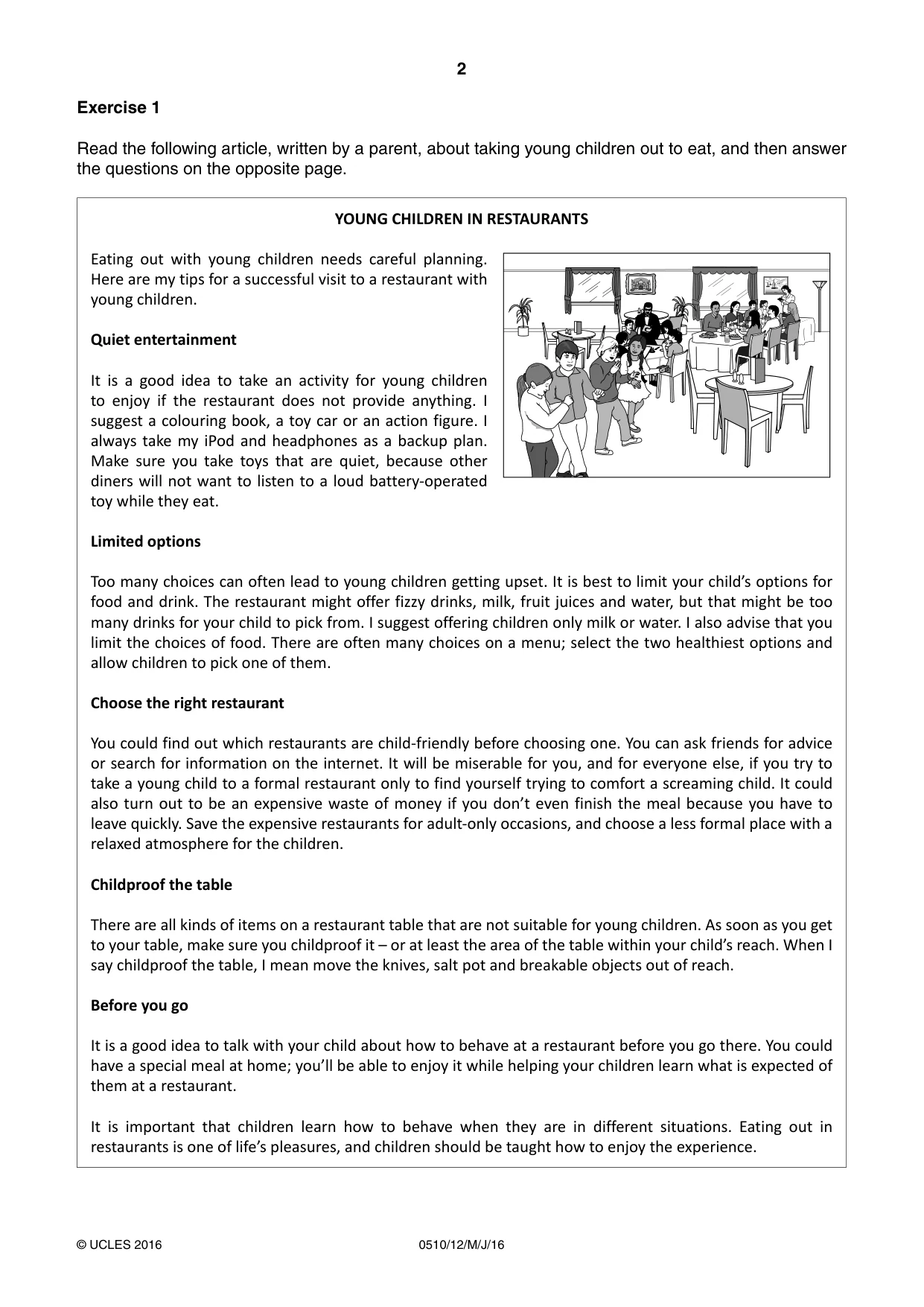 Cambridge IGCSE English - Second Language (oral endorsement) 0510 2016 May/June Paper 1 · Variant 2 question paper, page 2 of 16