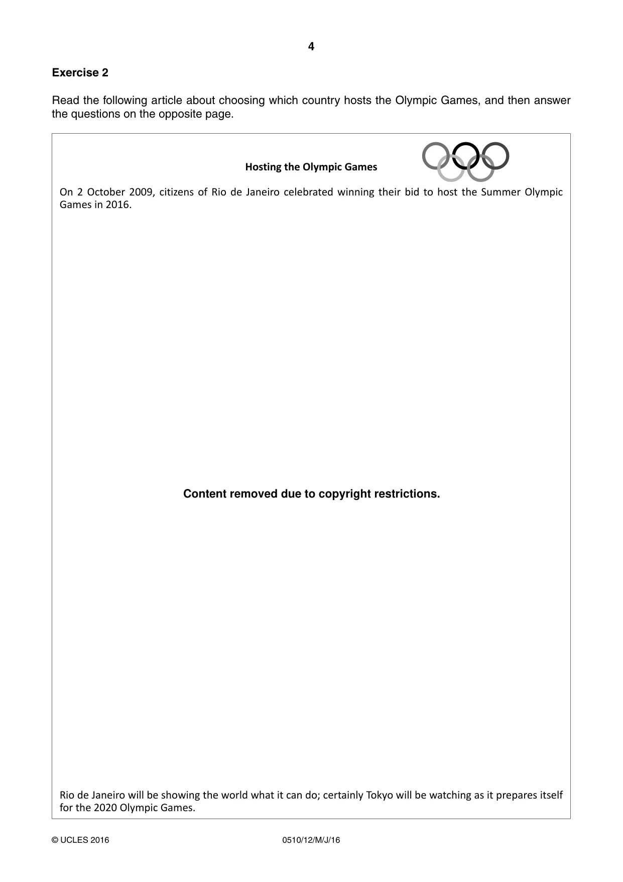Cambridge IGCSE English - Second Language (oral endorsement) 0510 2016 May/June Paper 1 · Variant 2 question paper, page 4 of 16