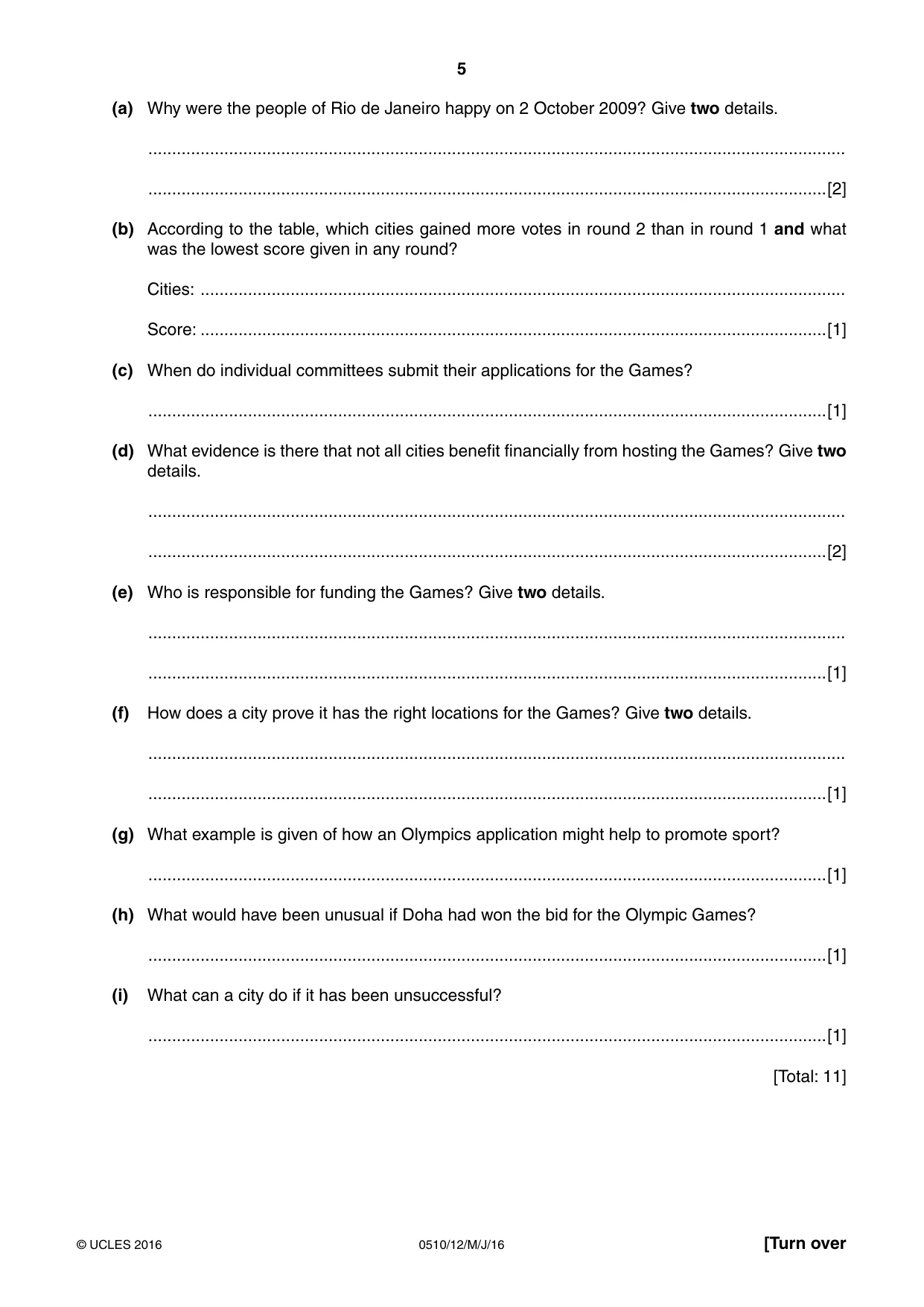 Cambridge IGCSE English - Second Language (oral endorsement) 0510 2016 May/June Paper 1 · Variant 2 question paper, page 5 of 16