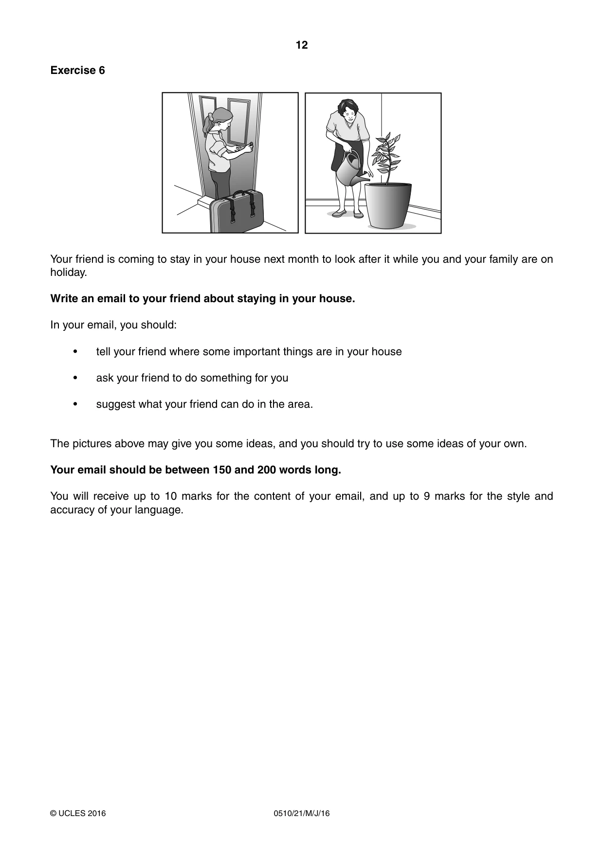 Cambridge IGCSE English - Second Language (oral endorsement) 0510 2016 May/June Paper 2 · Variant 1 question paper, page 12 of 16