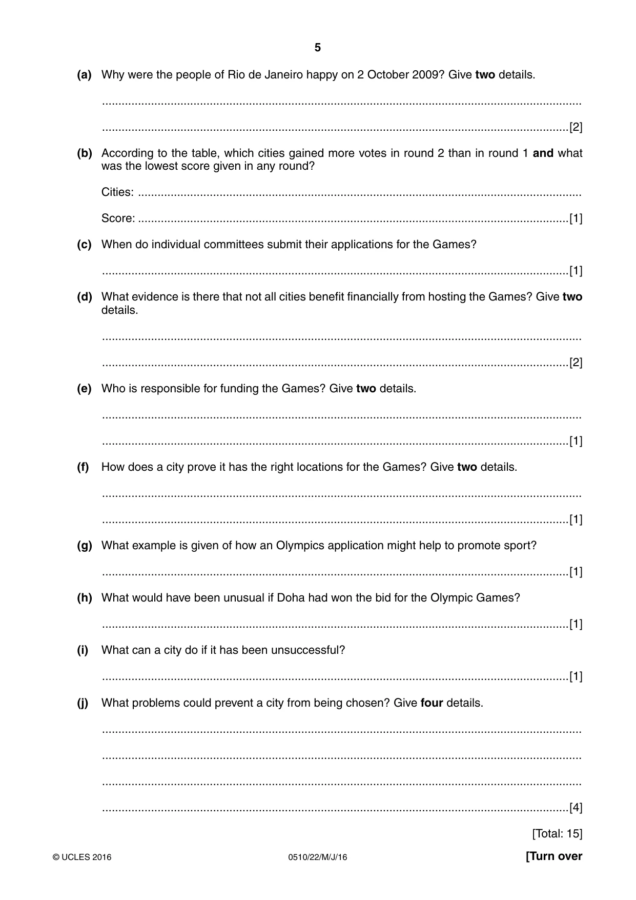 Cambridge IGCSE English - Second Language (oral endorsement) 0510 2016 May/June Paper 2 · Variant 2 question paper, page 5 of 16