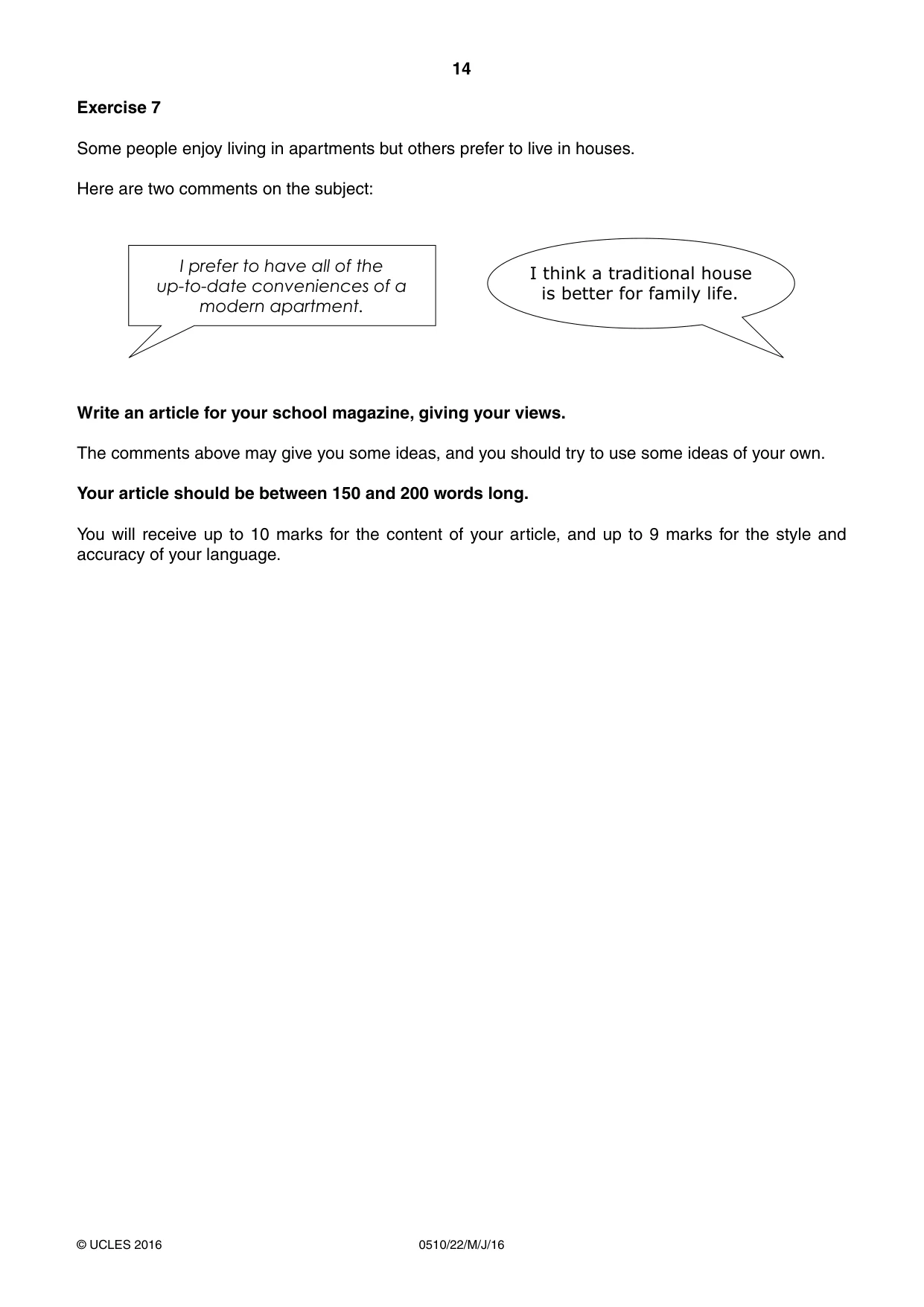 Cambridge IGCSE English - Second Language (oral endorsement) 0510 2016 May/June Paper 2 · Variant 2 question paper, page 14 of 16