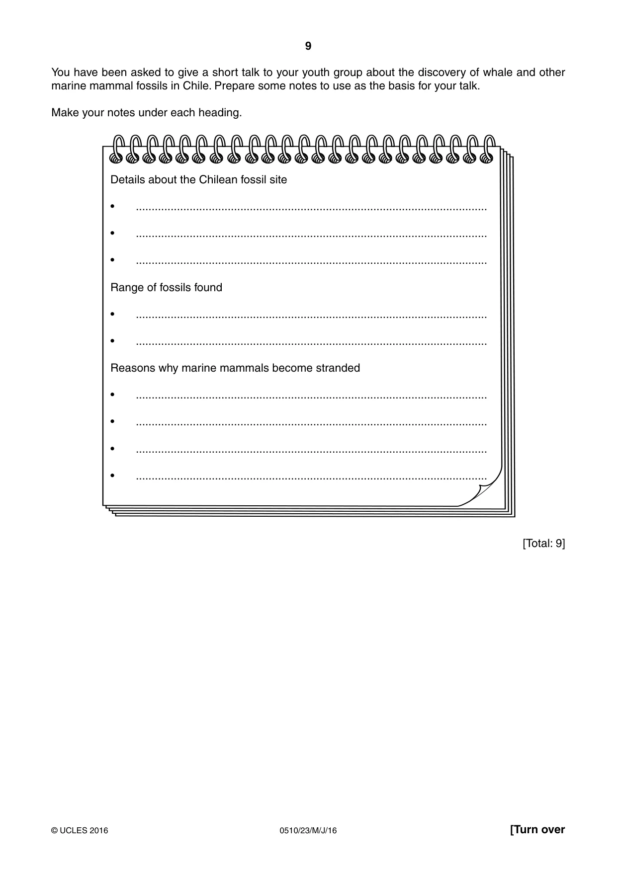 Cambridge IGCSE English - Second Language (oral endorsement) 0510 2016 May/June Paper 2 · Variant 3 question paper, page 9 of 16
