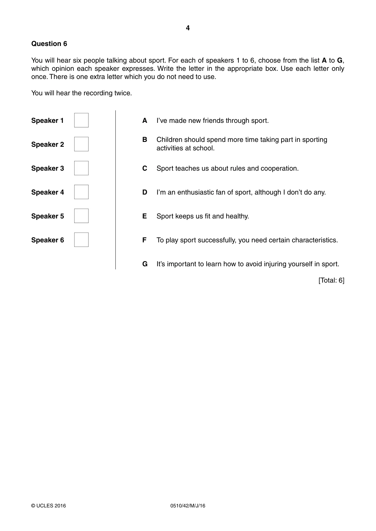 Cambridge IGCSE English - Second Language (oral endorsement) 0510 2016 May/June Paper 4 · Variant 2 question paper, page 4 of 12