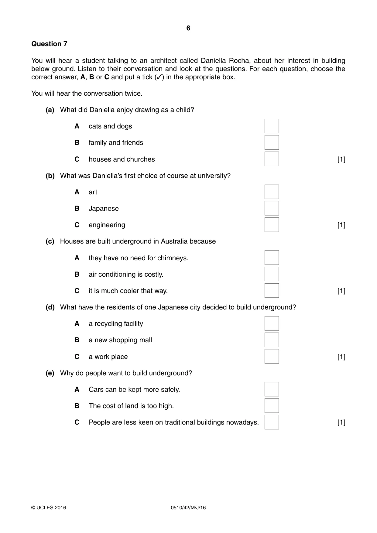 Cambridge IGCSE English - Second Language (oral endorsement) 0510 2016 May/June Paper 4 · Variant 2 question paper, page 6 of 12