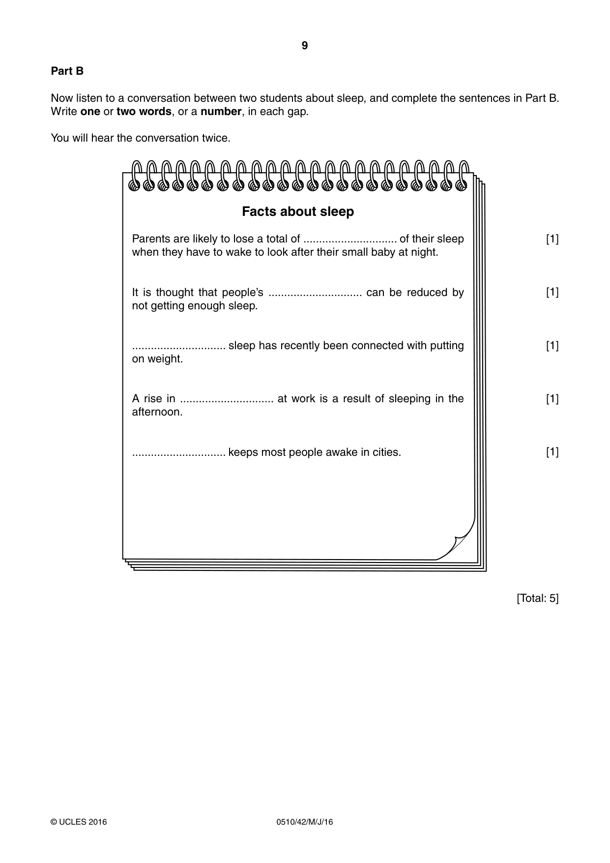 Cambridge IGCSE English - Second Language (oral endorsement) 0510 2016 May/June Paper 4 · Variant 2 question paper, page 9 of 12