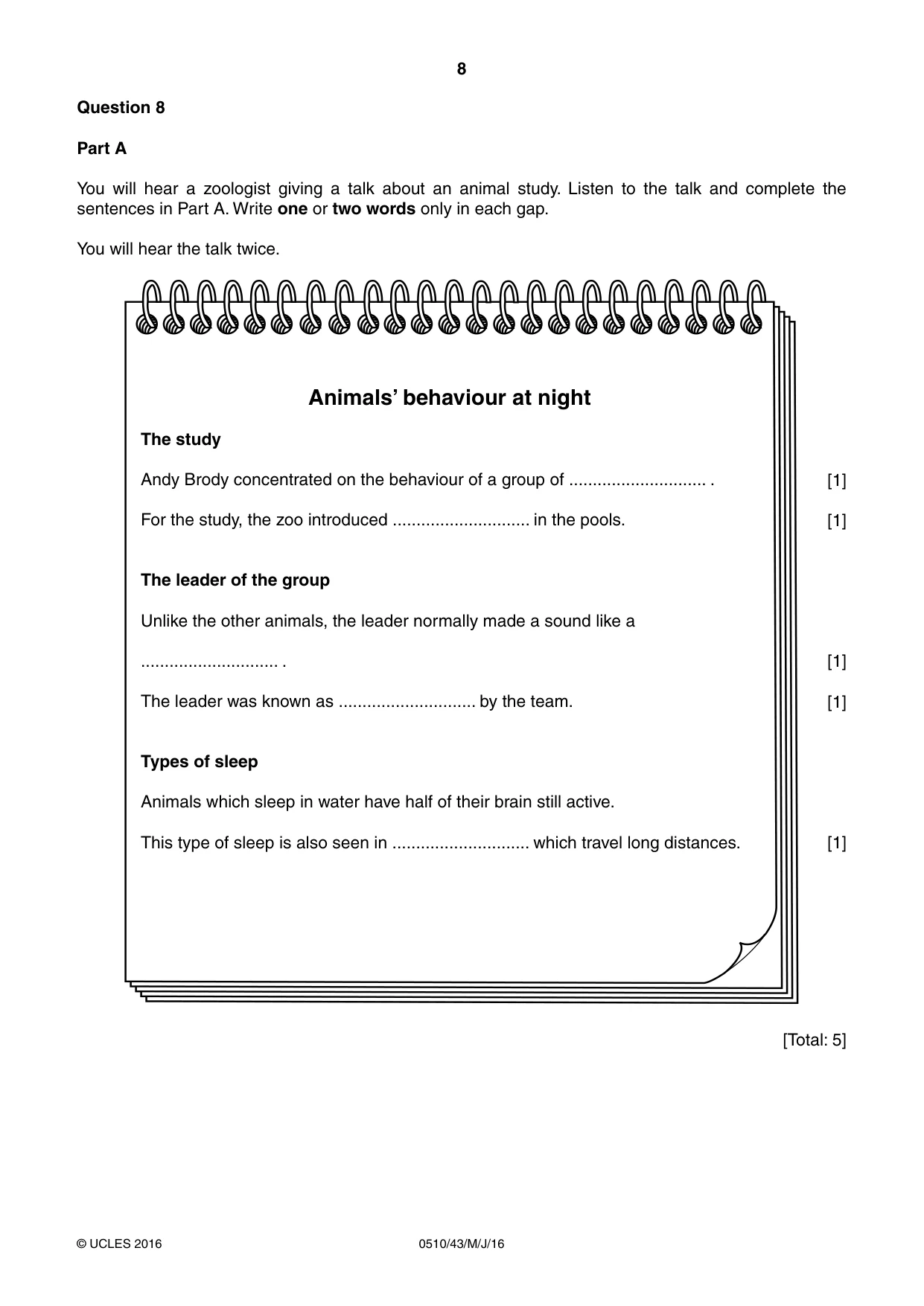 Cambridge IGCSE English - Second Language (oral endorsement) 0510 2016 May/June Paper 4 · Variant 3 question paper, page 8 of 12