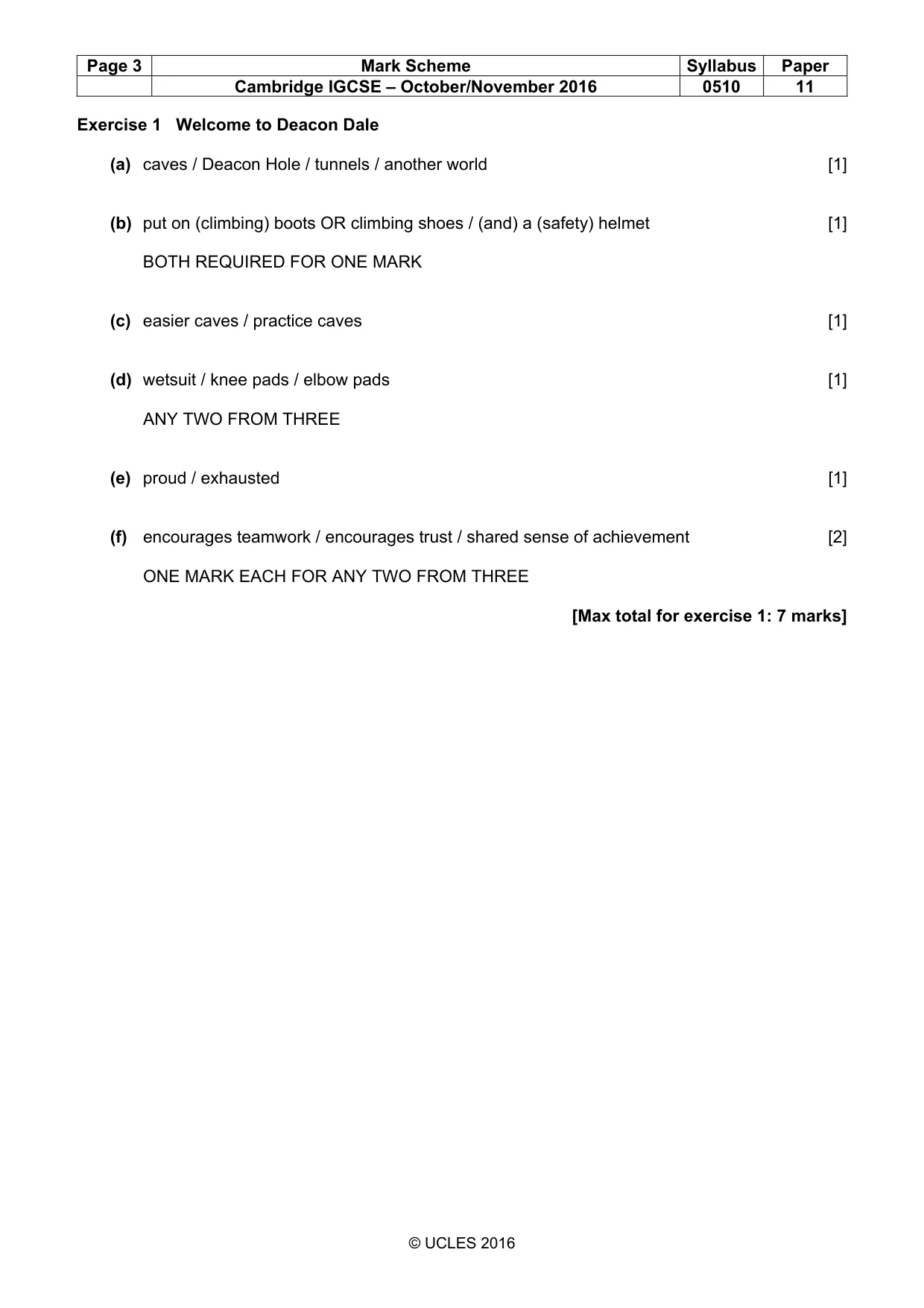 Mark scheme, page 3 of 11