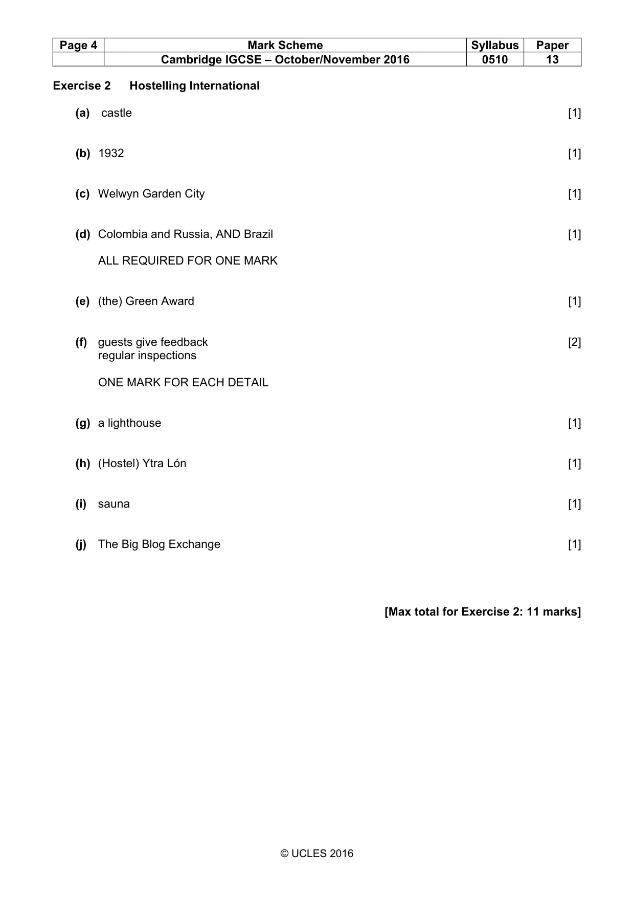 Mark scheme, page 4 of 10