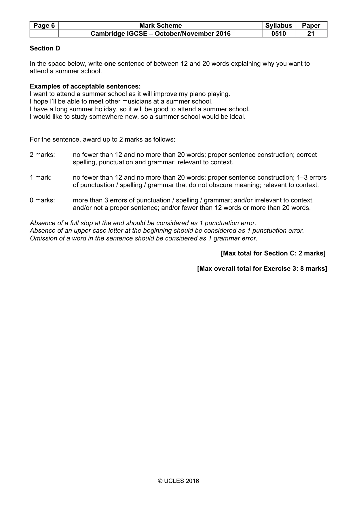 Mark scheme, page 6 of 12