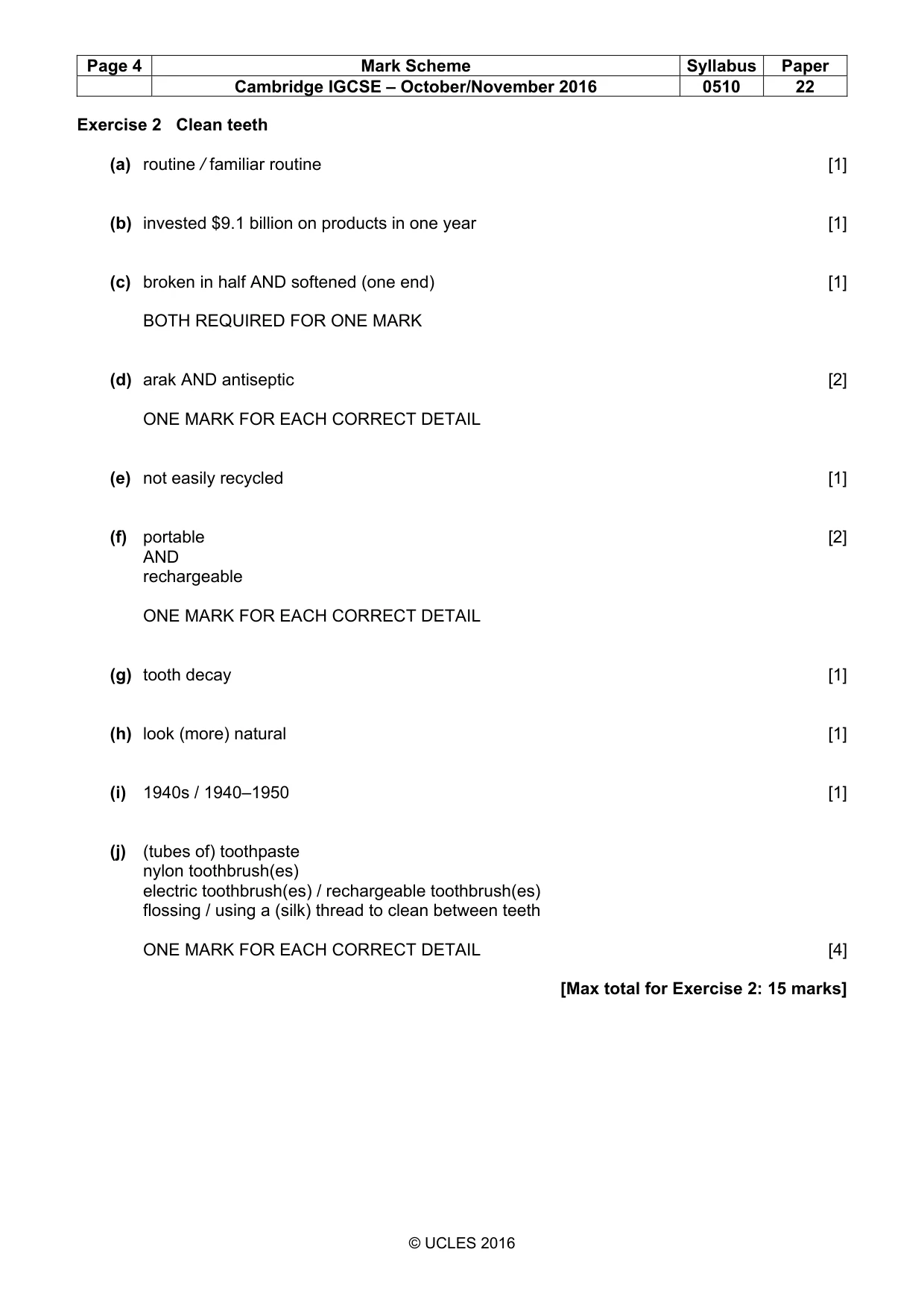 Mark scheme, page 4 of 11