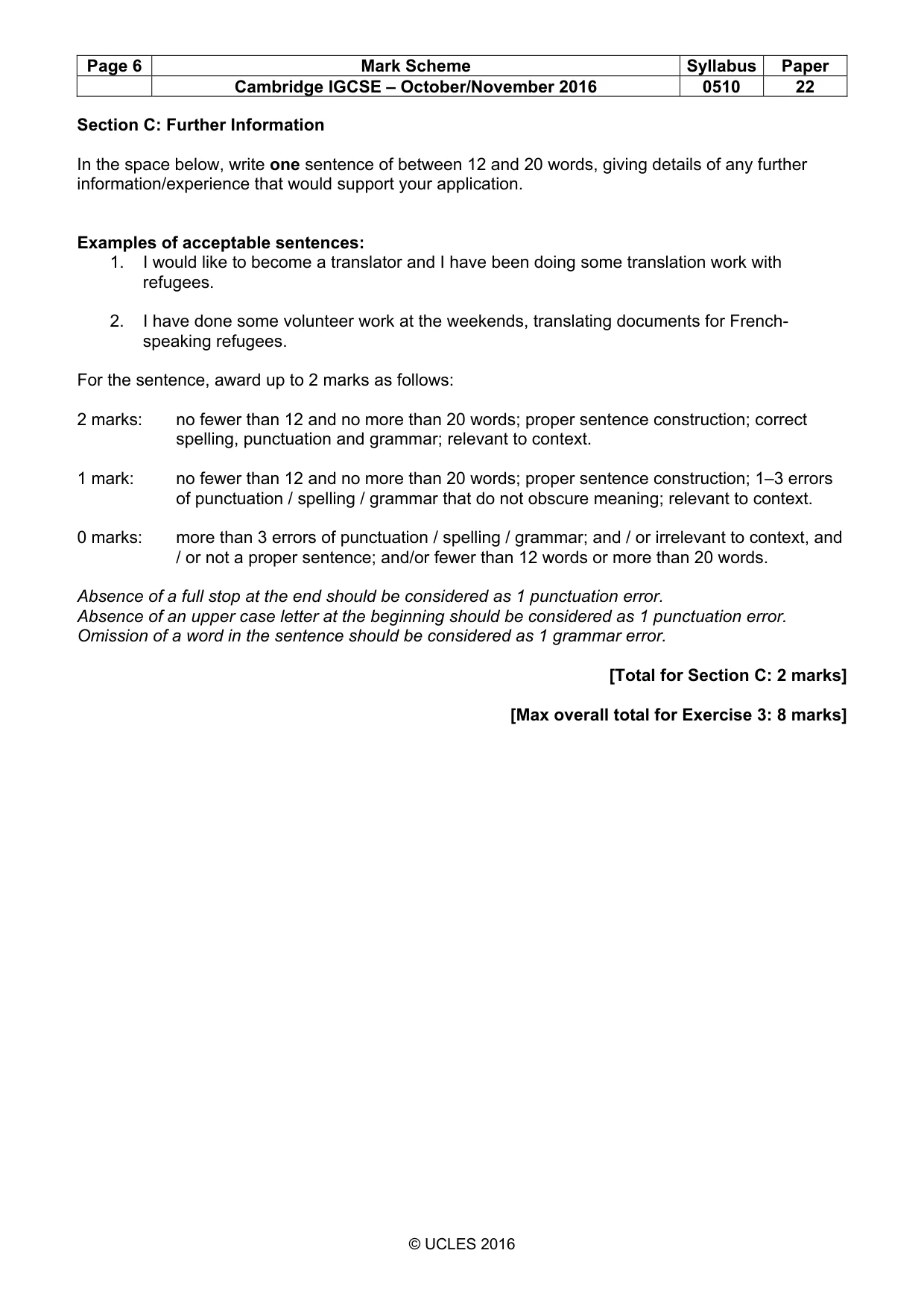 Mark scheme, page 6 of 11
