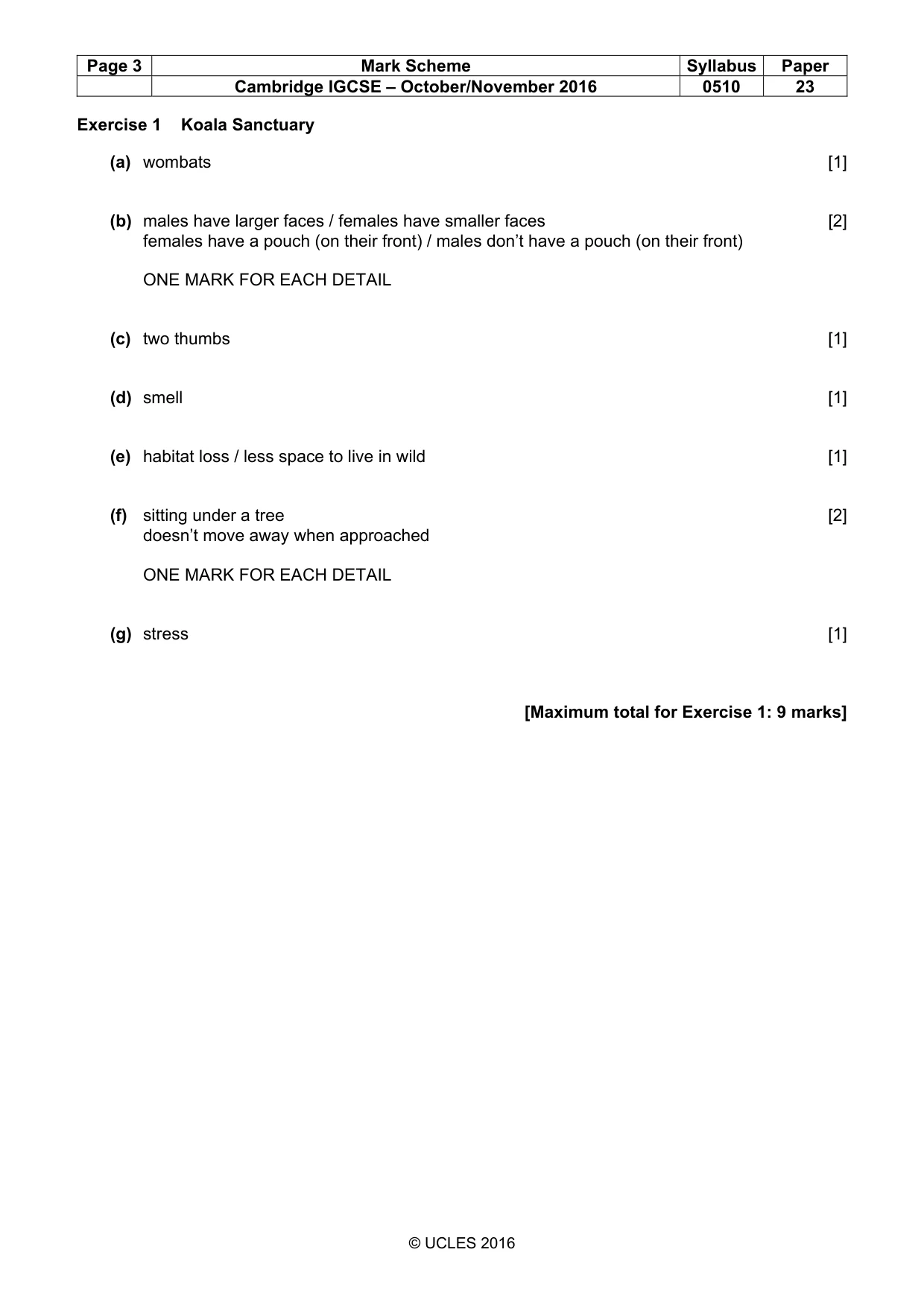 Mark scheme, page 3 of 10