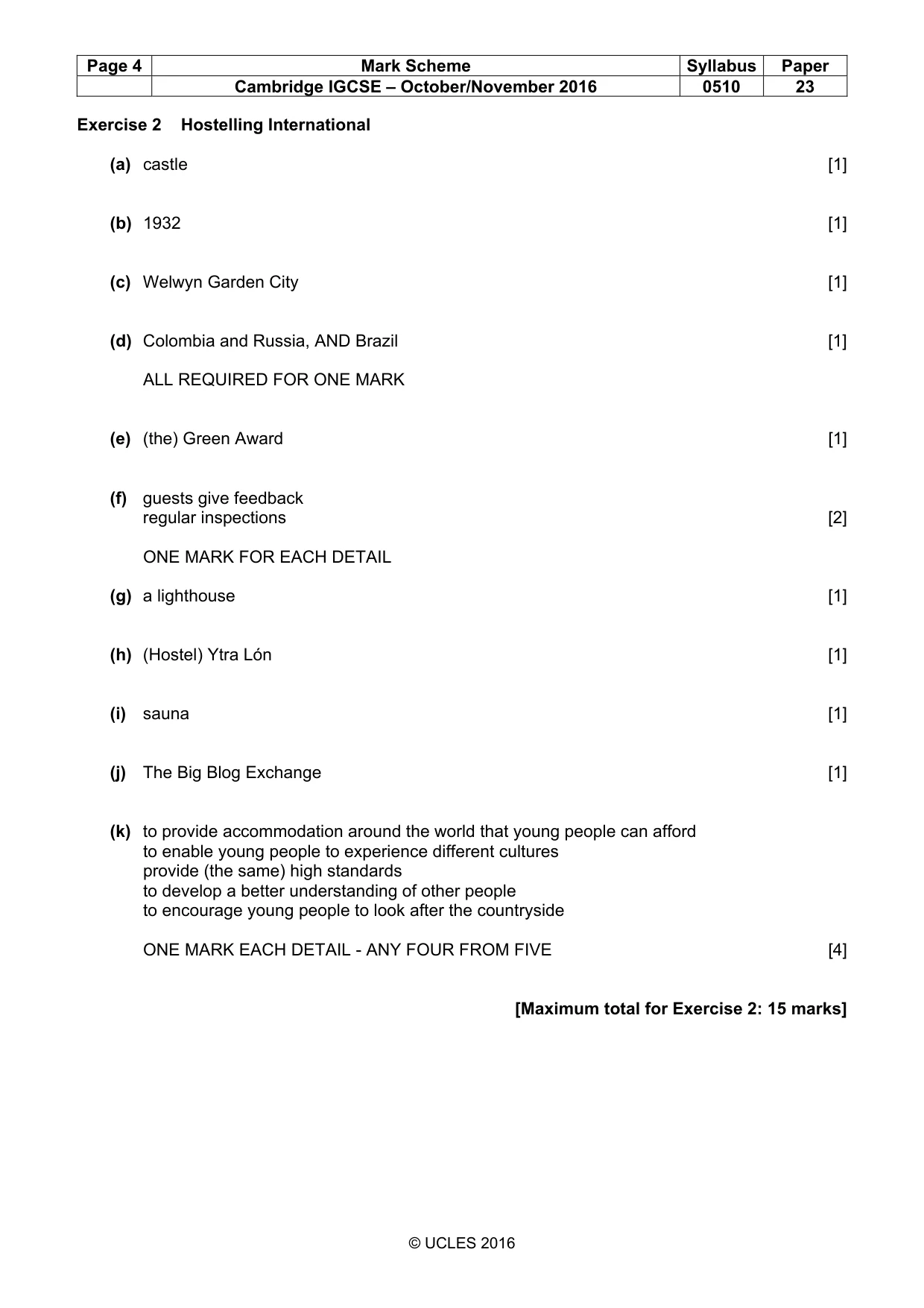 Mark scheme, page 4 of 10