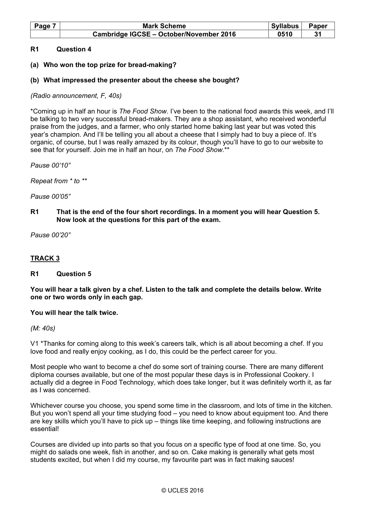 Mark scheme, page 7 of 12