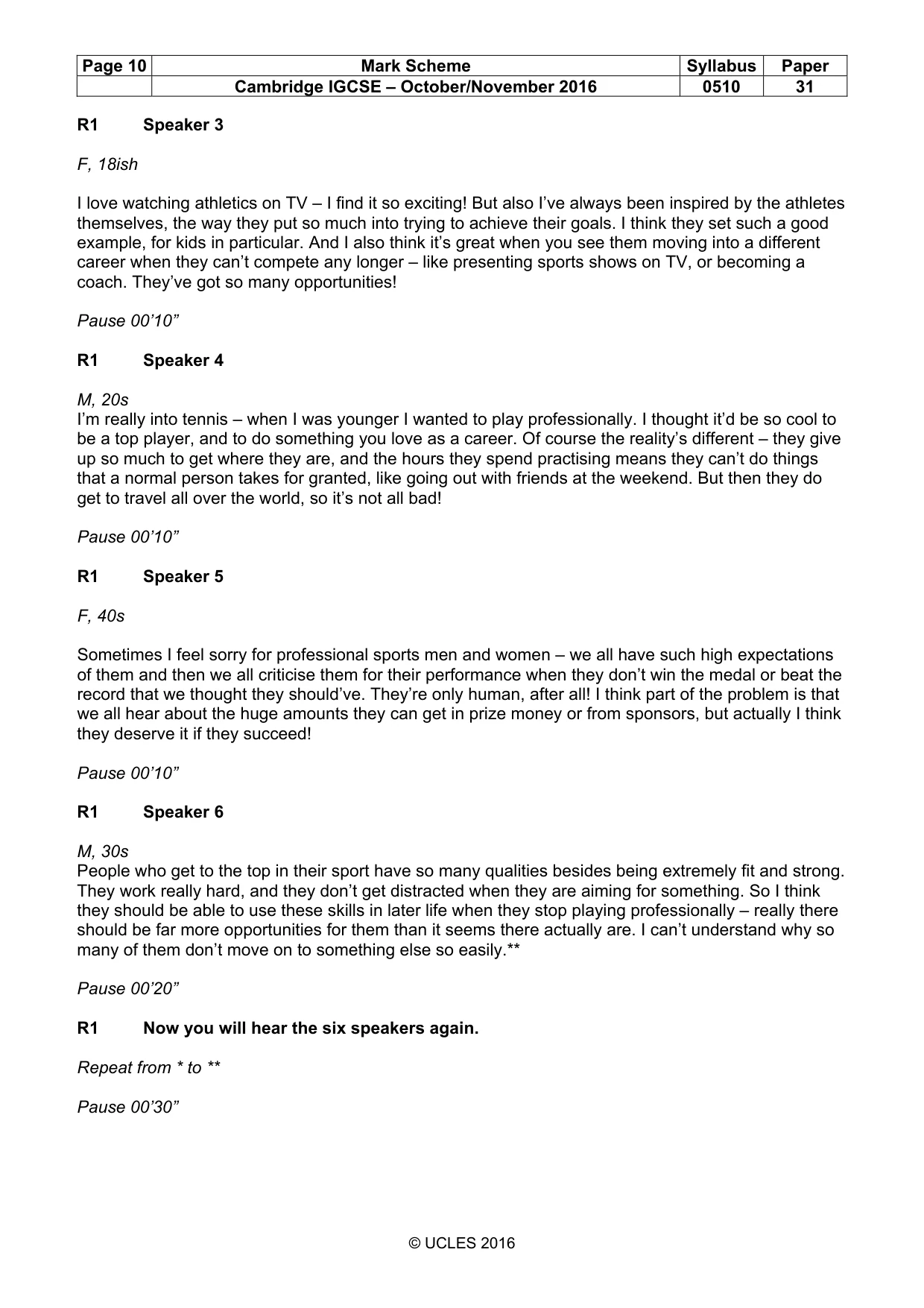 Mark scheme, page 10 of 12
