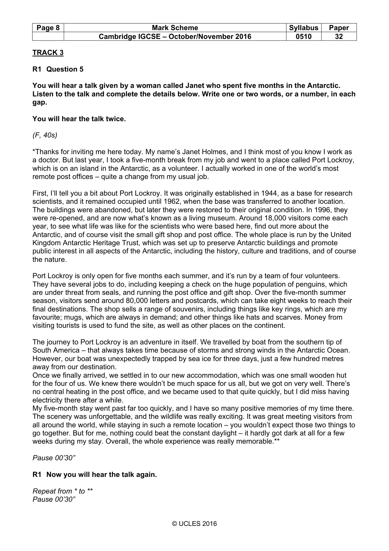 Mark scheme, page 8 of 12