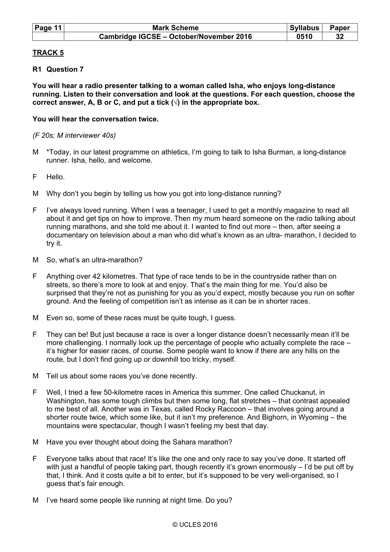 Mark scheme, page 11 of 12