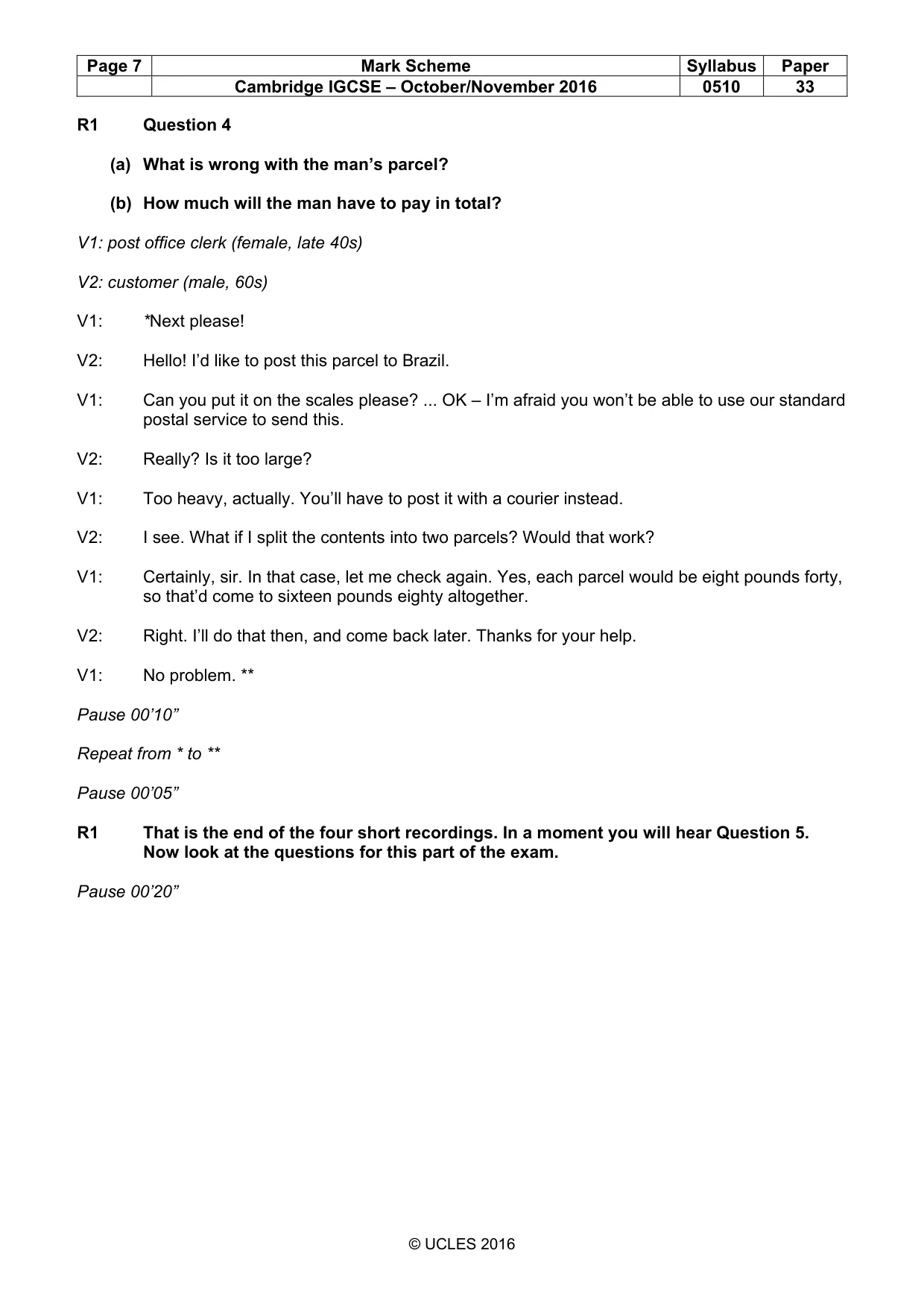 Mark scheme, page 7 of 12