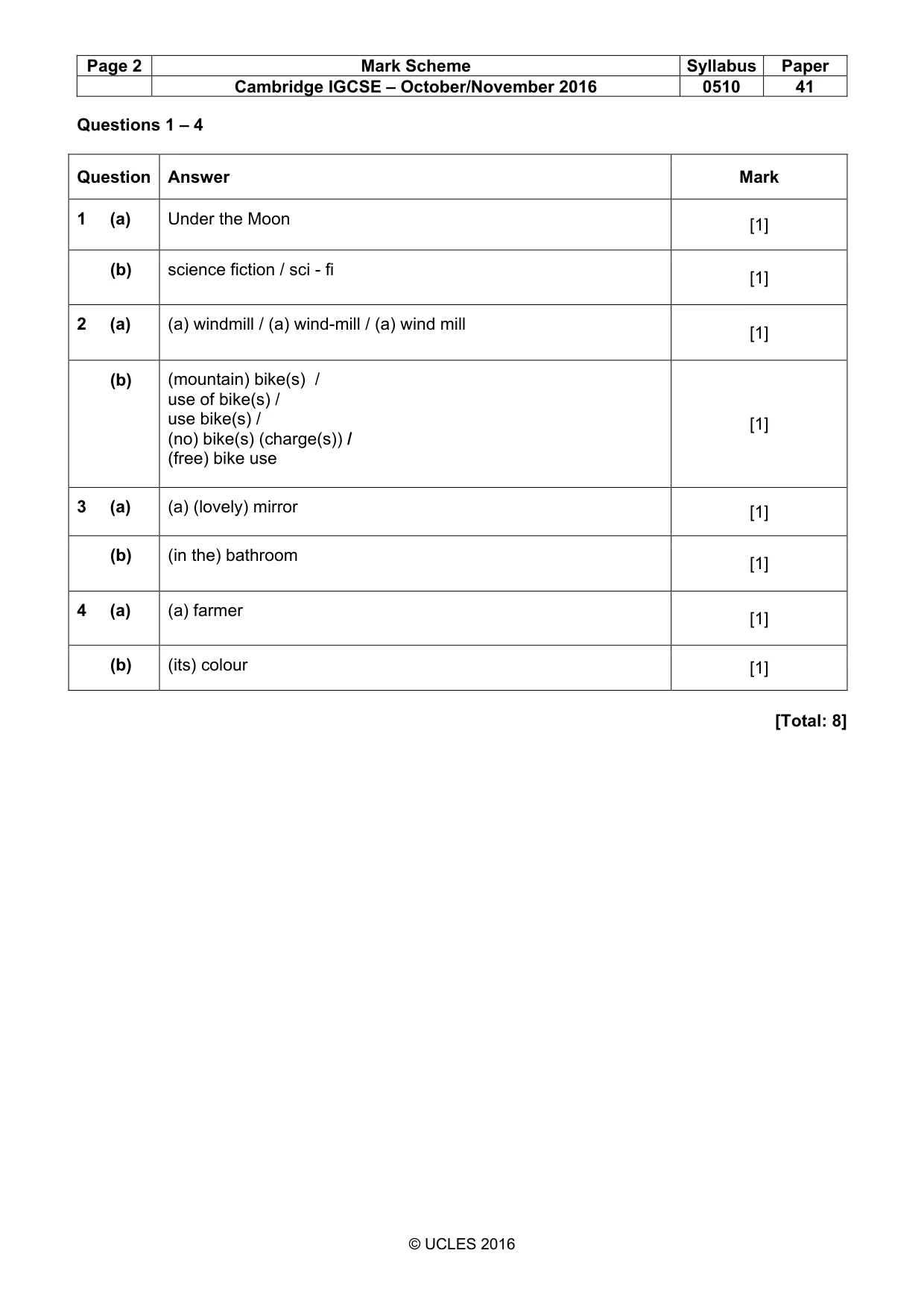 Mark scheme, page 2 of 18