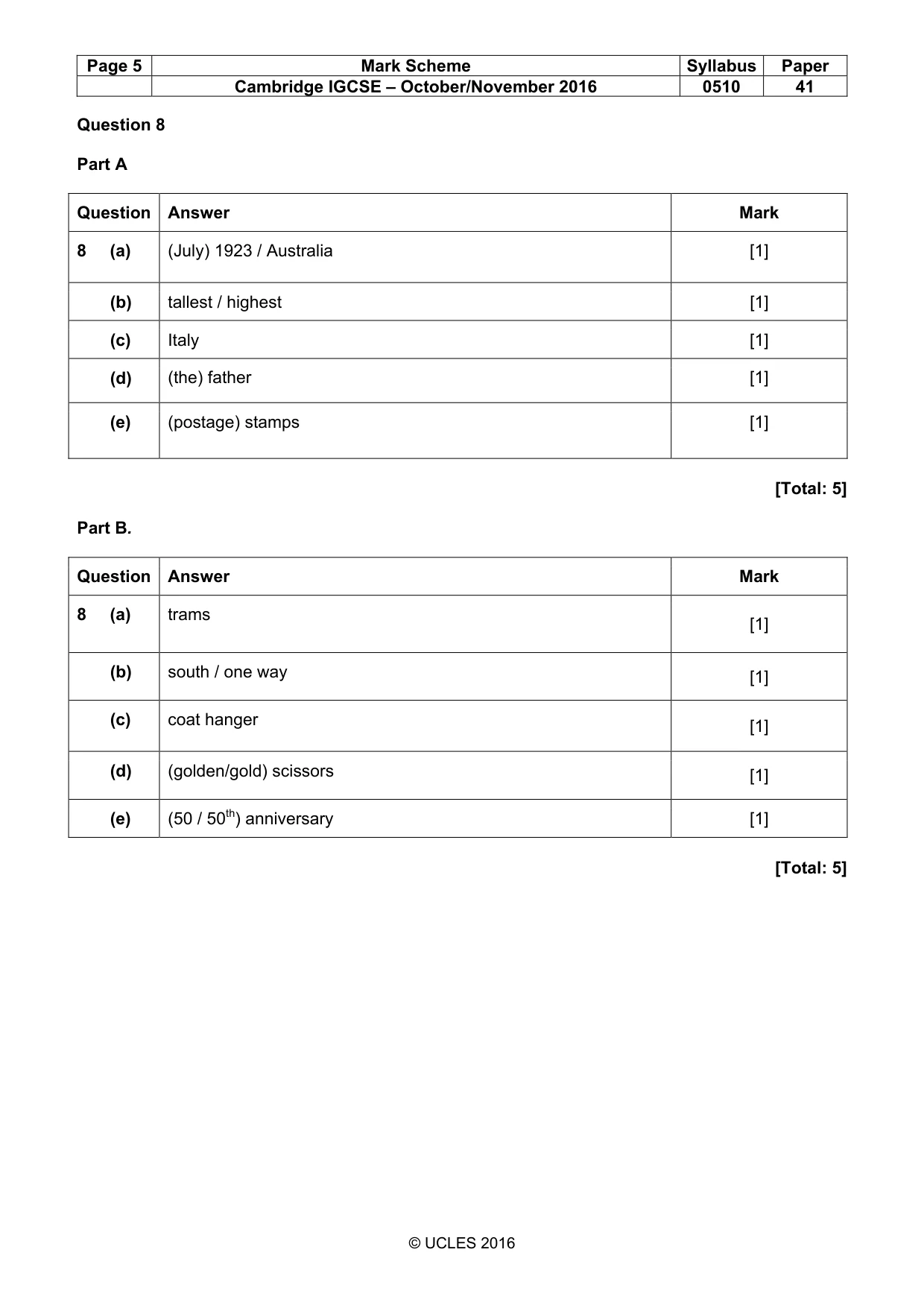 Mark scheme, page 5 of 18