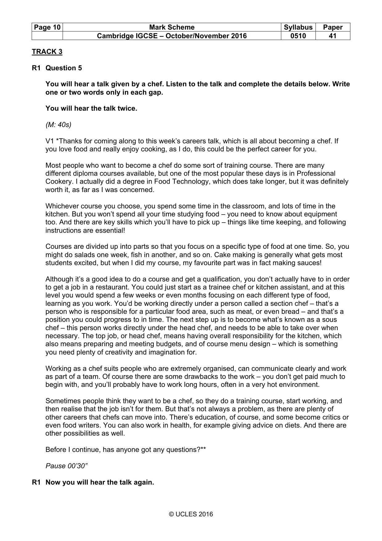 Mark scheme, page 10 of 18