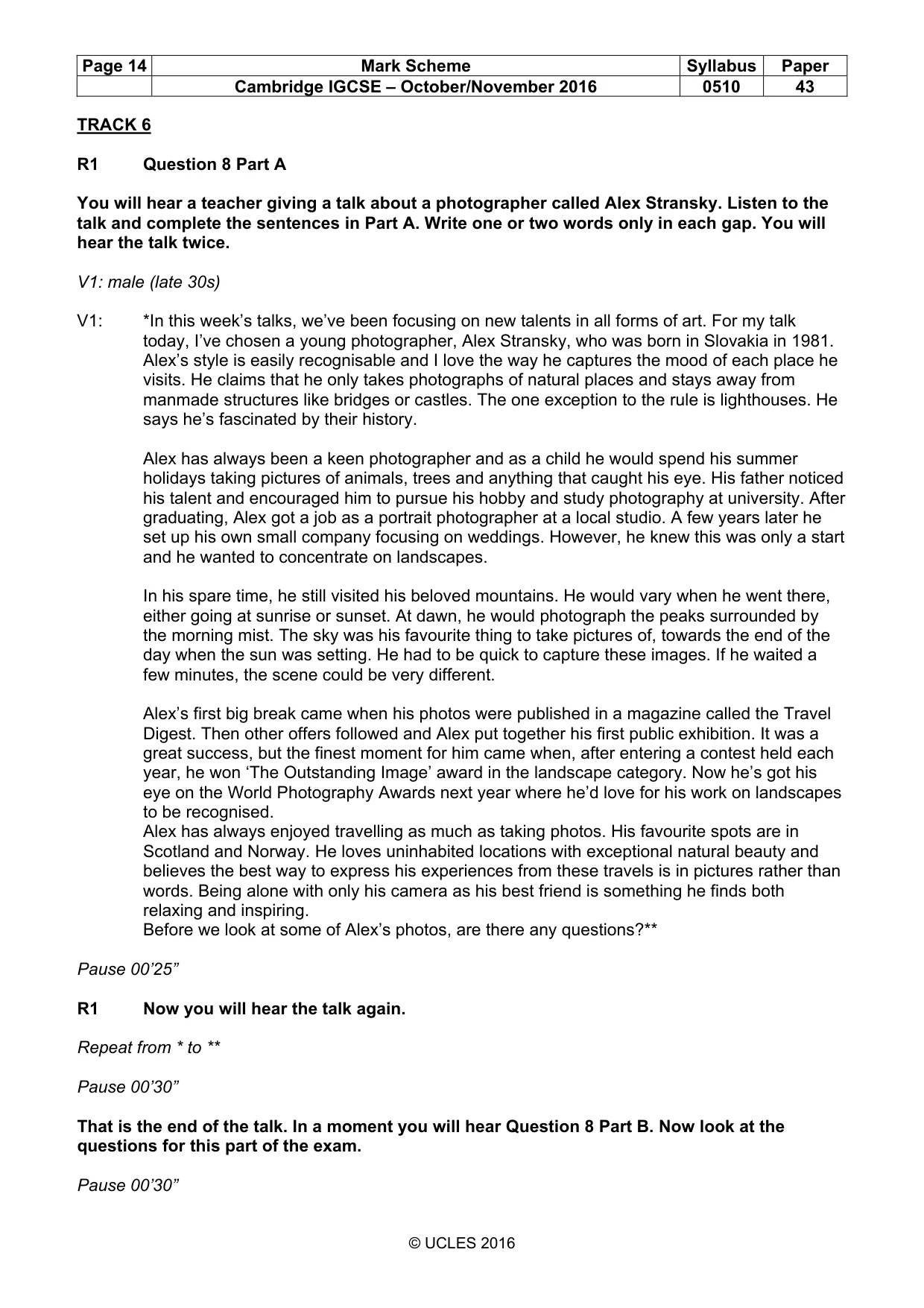 Mark scheme, page 14 of 16